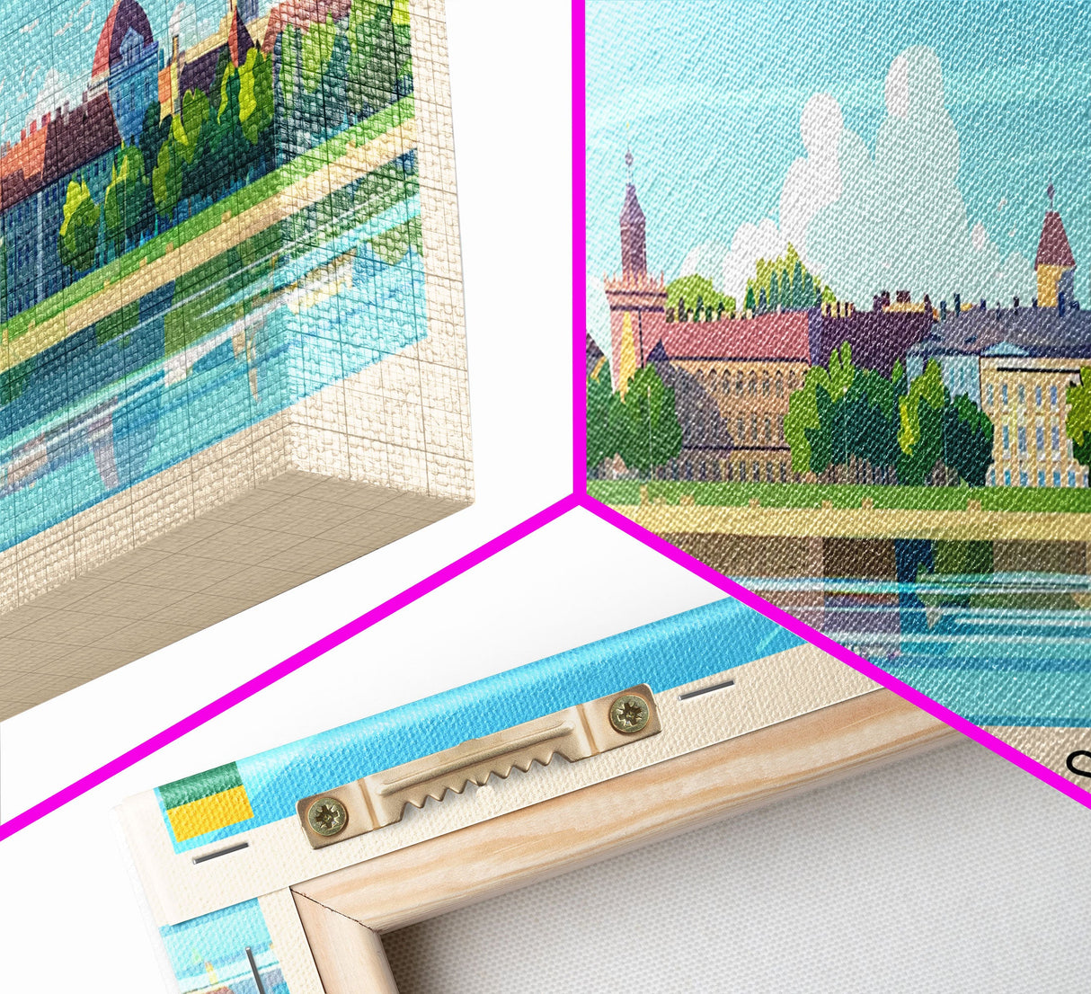 Kaunas Lithuania Travel Print Wall Art, Panoramic City Art, Travel Art, Wall Decor, Vacation Gift, Framed Canvas Print Or Metal Art