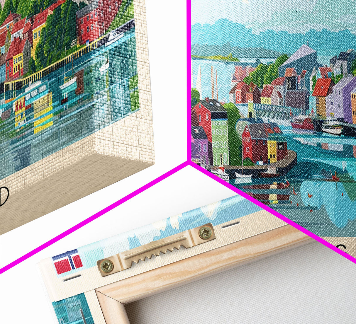 Kristiansand Norway Wall Art, Panoramic Travel Poster, Panoramic Framed Canvas Print, City Wall Art, Wall Hanging Home Decor, Travel Art