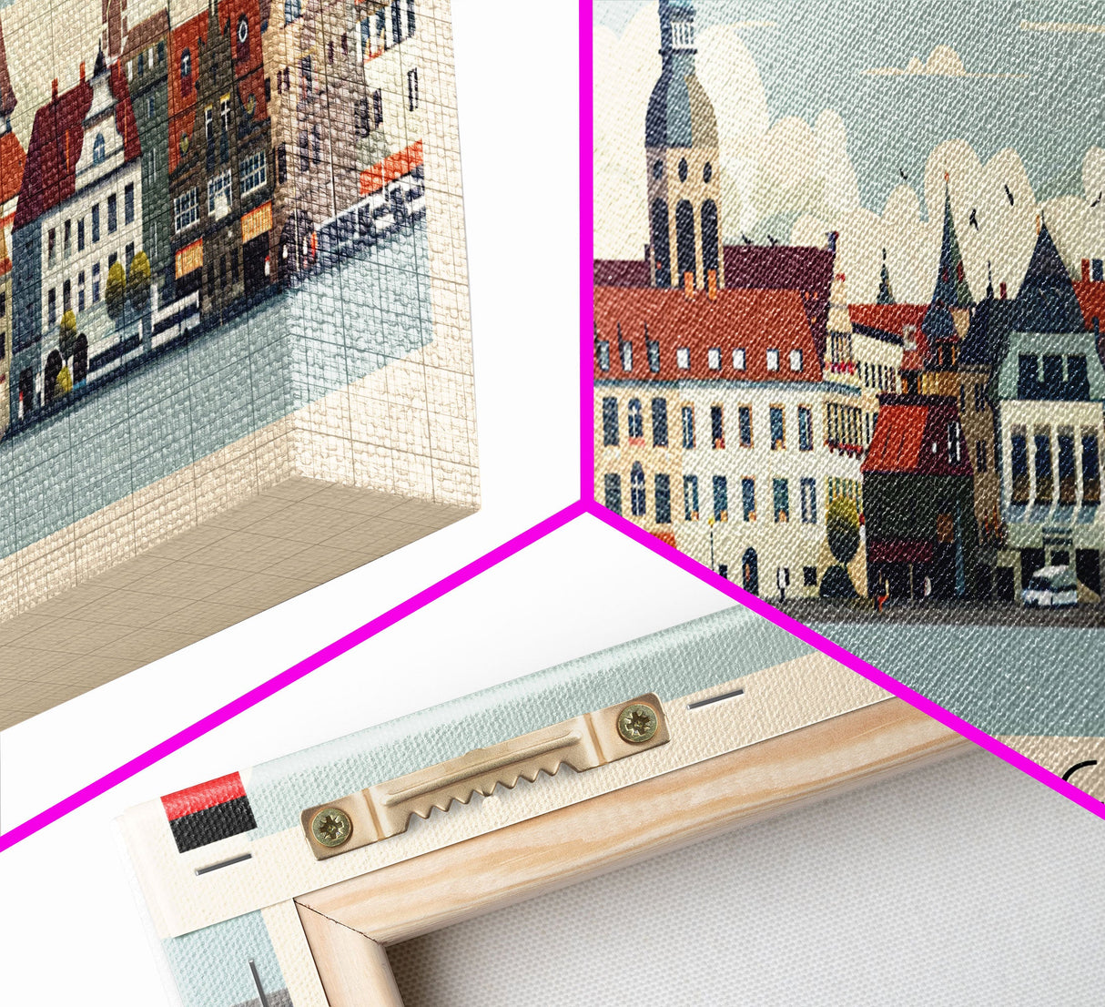 Leipzig Germany Panoramic Travel Poster, Framed Canvas Print or Metal Wall Art, Travel Art, Home Decor, Panoramic Painting, Midcentury Art