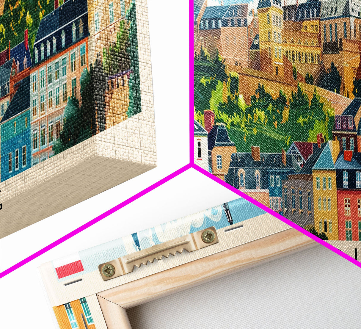 Luxembourg Luxembourg Panoramic Travel Poster, Framed Canvas Print or Metal Wall Art, Travel Art, Home Decor, Panoramic Painting, Midcentury Art