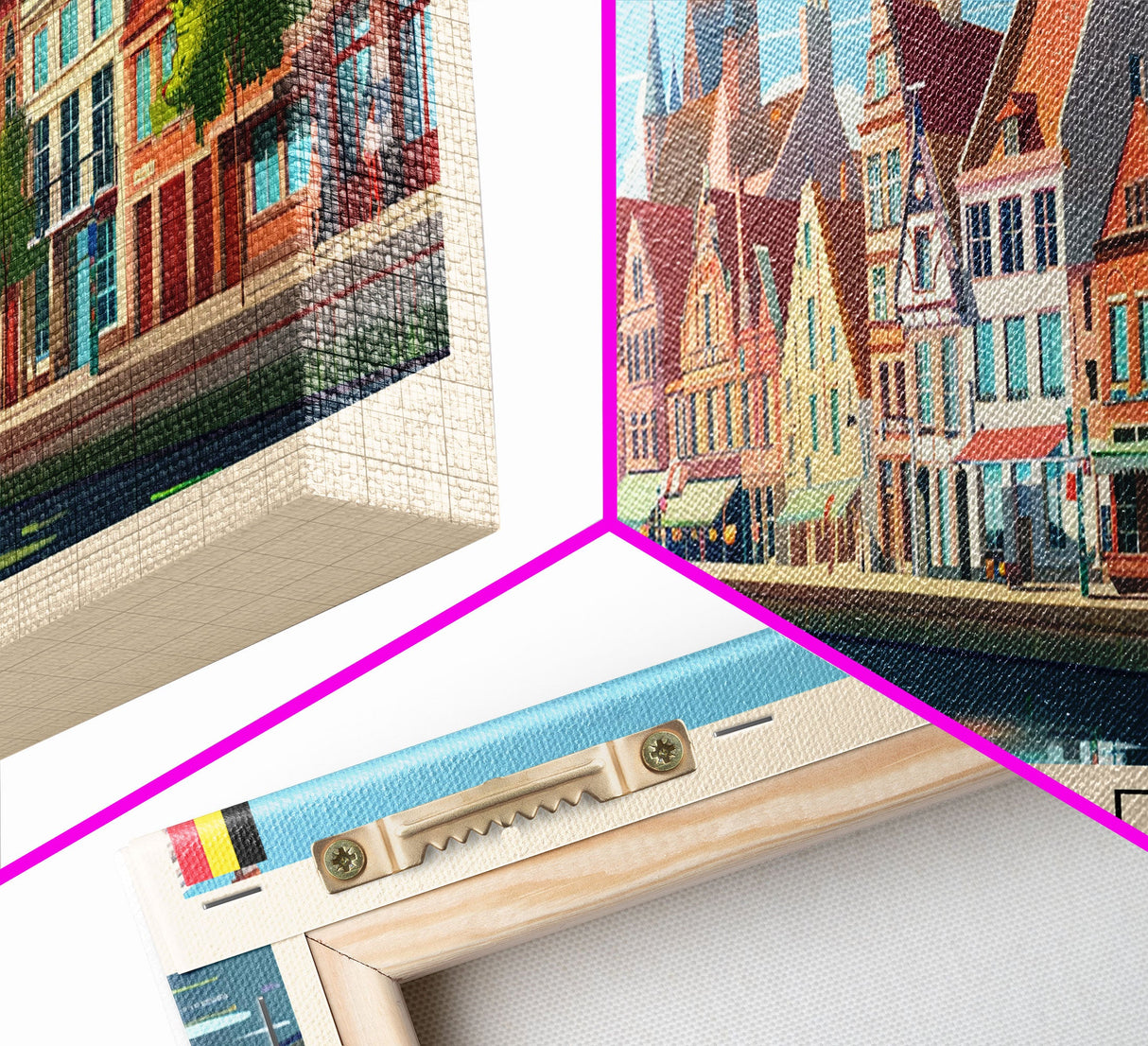 Mechelen Belgium Panoramic Travel Poster, Framed Canvas Print or Metal Wall Art, Travel Art, Home Decor, Panoramic Painting, Midcentury Art