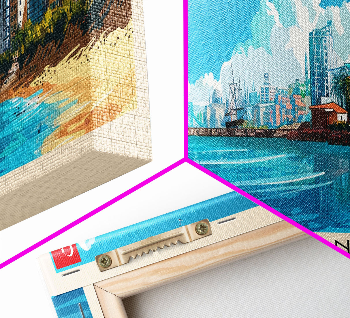 Mersin Turkey Wall Art, Panoramic Travel Poster, Panoramic Framed Canvas Print, City Wall Art, Wall Hanging Home Decor, Travel Art