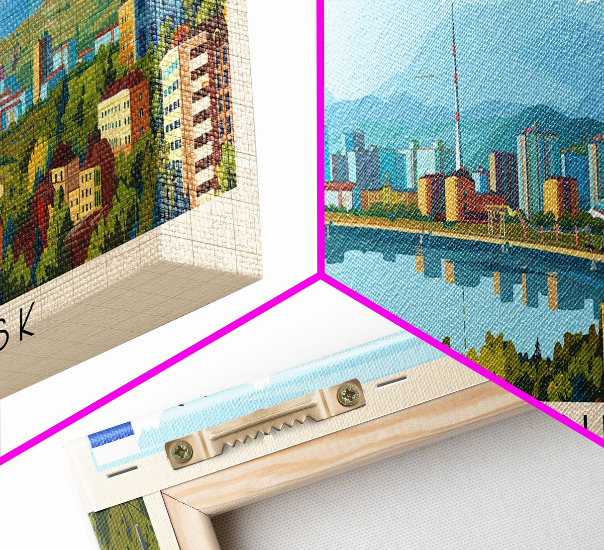 Novokuznetsk Russia Panoramic Travel Poster, Framed Canvas Print or Metal Wall Art, Travel Art, Home Decor, Panoramic Painting, Midcentury Art