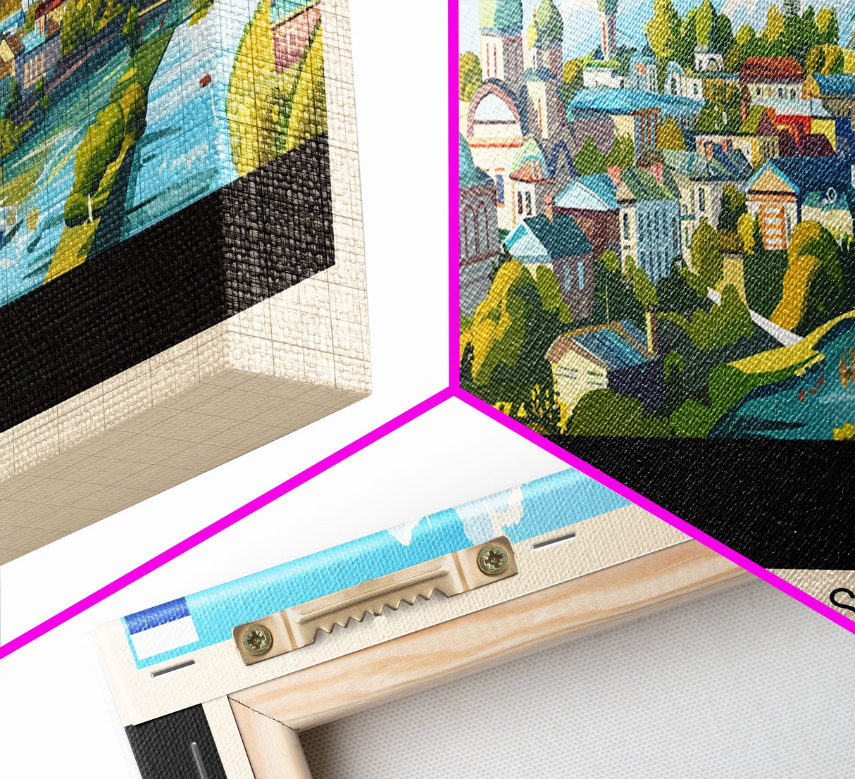 Podolsk Russia Panoramic Travel Poster, Framed Canvas Print or Metal Wall Art, Travel Art, Home Decor, Panoramic Painting, Midcentury Art