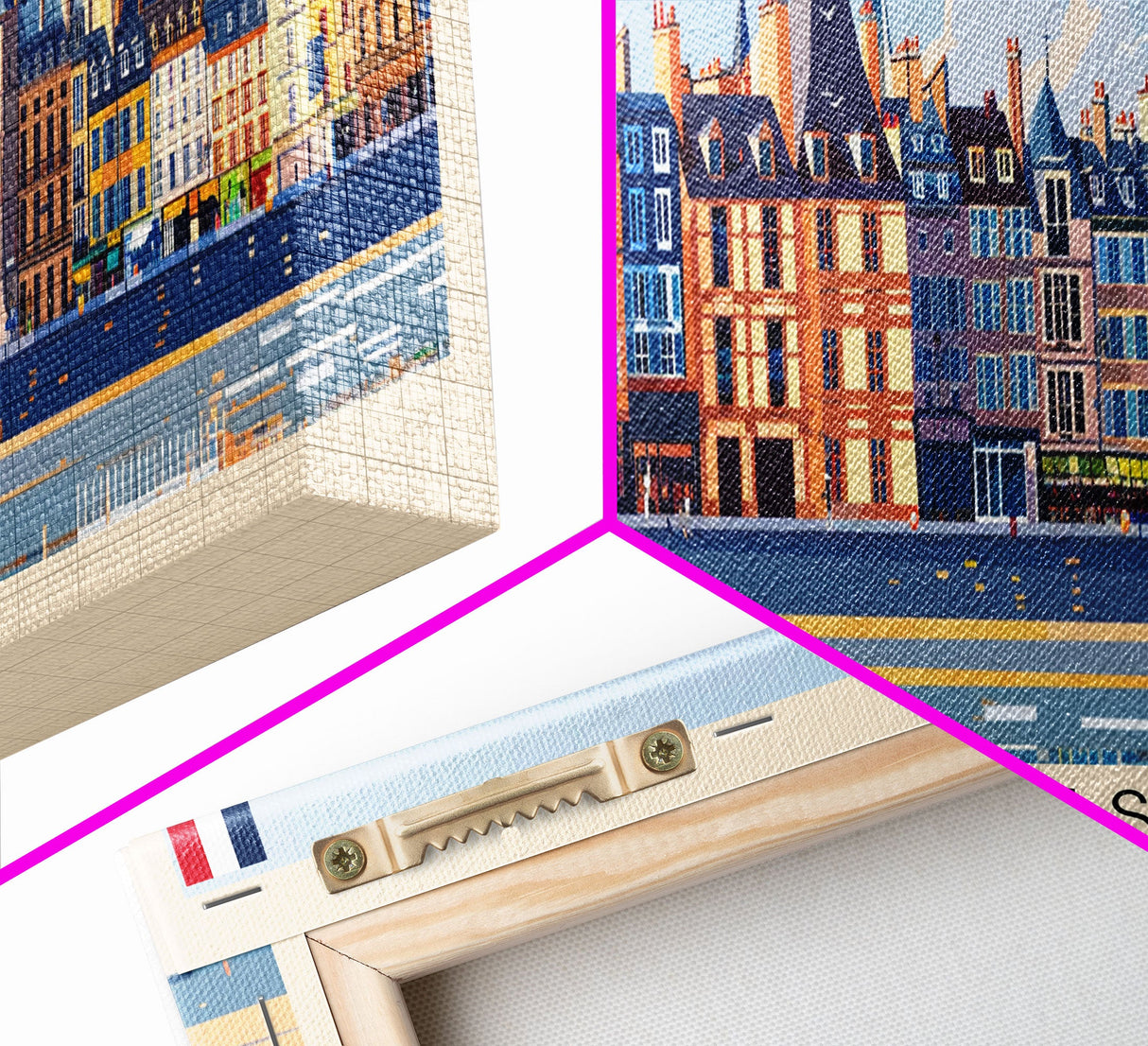 Rennes France Panoramic Travel Poster, Framed Canvas Print or Metal Wall Art, Travel Art, Home Decor, Panoramic Painting, Midcentury Art