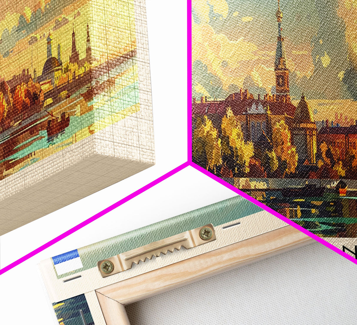 Ryazan Russia Panoramic Travel Poster, Framed Canvas Print or Metal Wall Art, Travel Art, Home Decor, Panoramic Painting, Midcentury Art