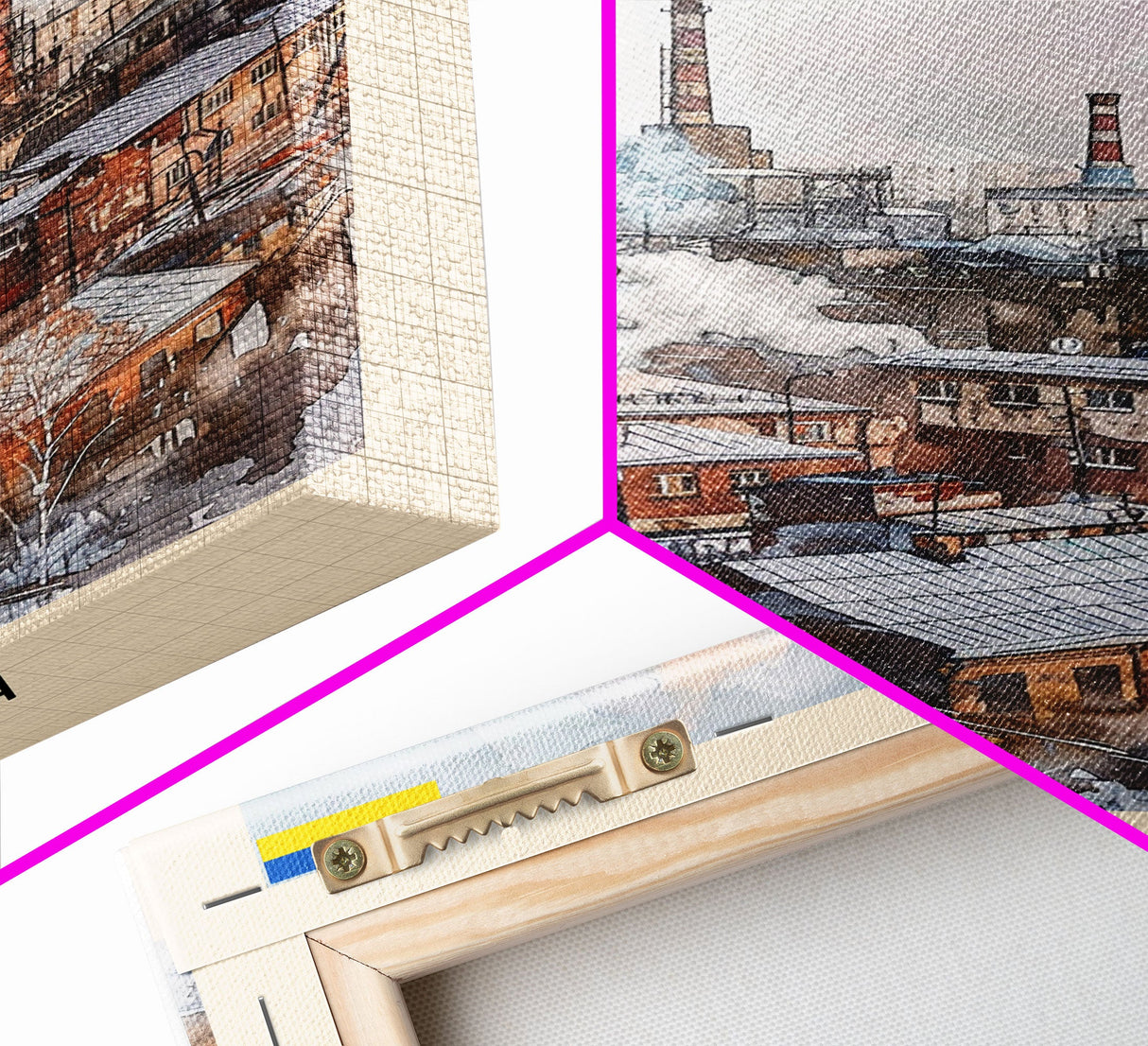 Kaluga Russia Cityscape View, Framed Canvas Print, Travel Poster, Wall Art, Urban Decor, Modern Home Decoration, Living Room Art, Russian City