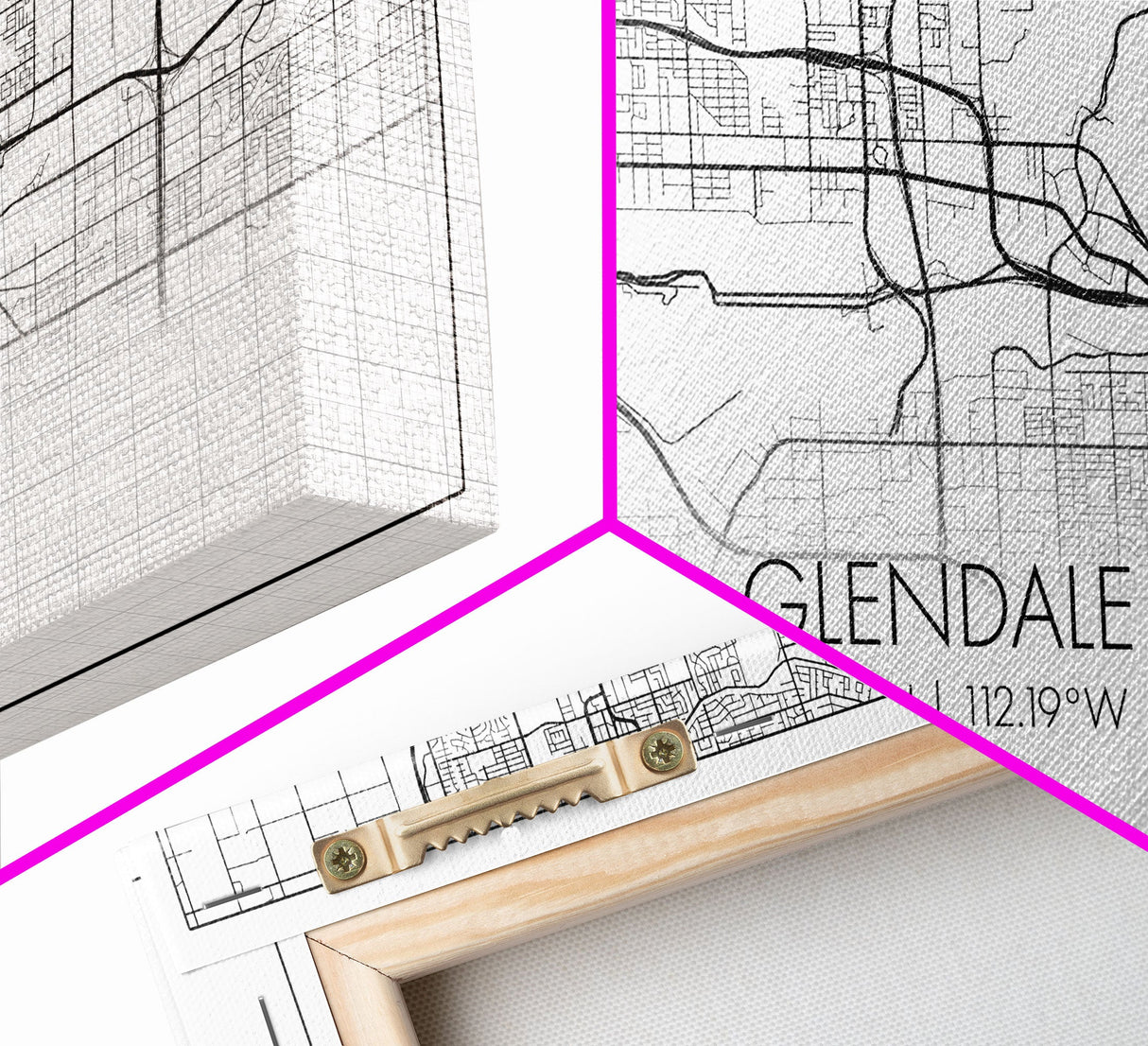 Glendale City Map, Arizona Map, Map Art, Minimalist Art, Wall Art, Canvas Art, Cabin Wall Décor, Entryway Décor, Room Décor, Gifts For Her