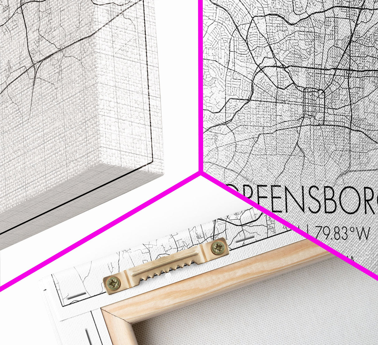 Greensboro City Map, North Carolina Map, Map Art, Minimalist Art, Wall Art, Canvas Art, Cabin Wall Art, Living Room Wall Art, New Home Gift