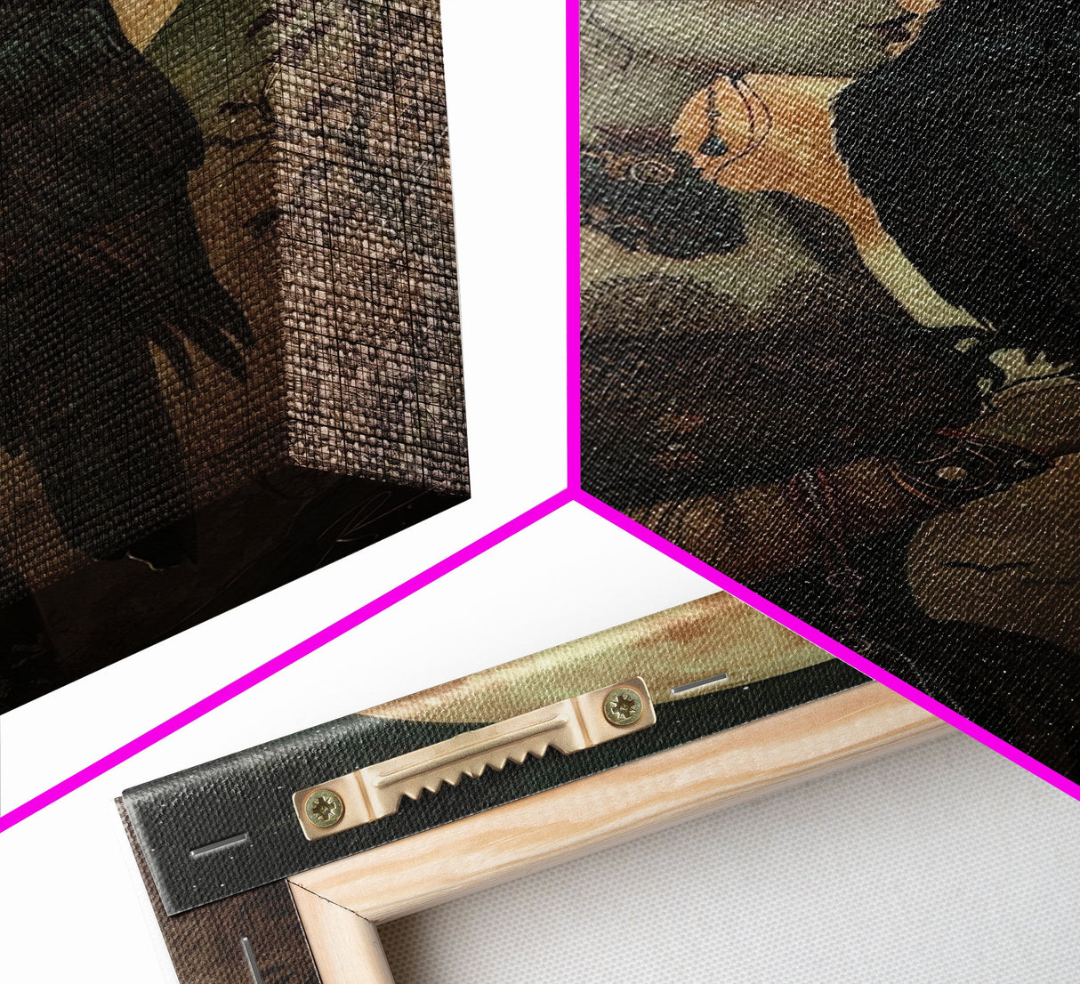 The Witch And The Raven, Framed Canvas Print, Raven Familiar, Victorian Witch Painting, Halloween Decor, Halloween Trinket, Spooky Wall Art