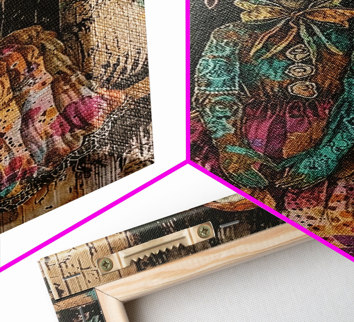 Halloween Pirate Skeleton with Pizza, Framed Canvas Print, Wall Art, Spooky Decor, Pirate Theme, Halloween Decoration, Living Room Art