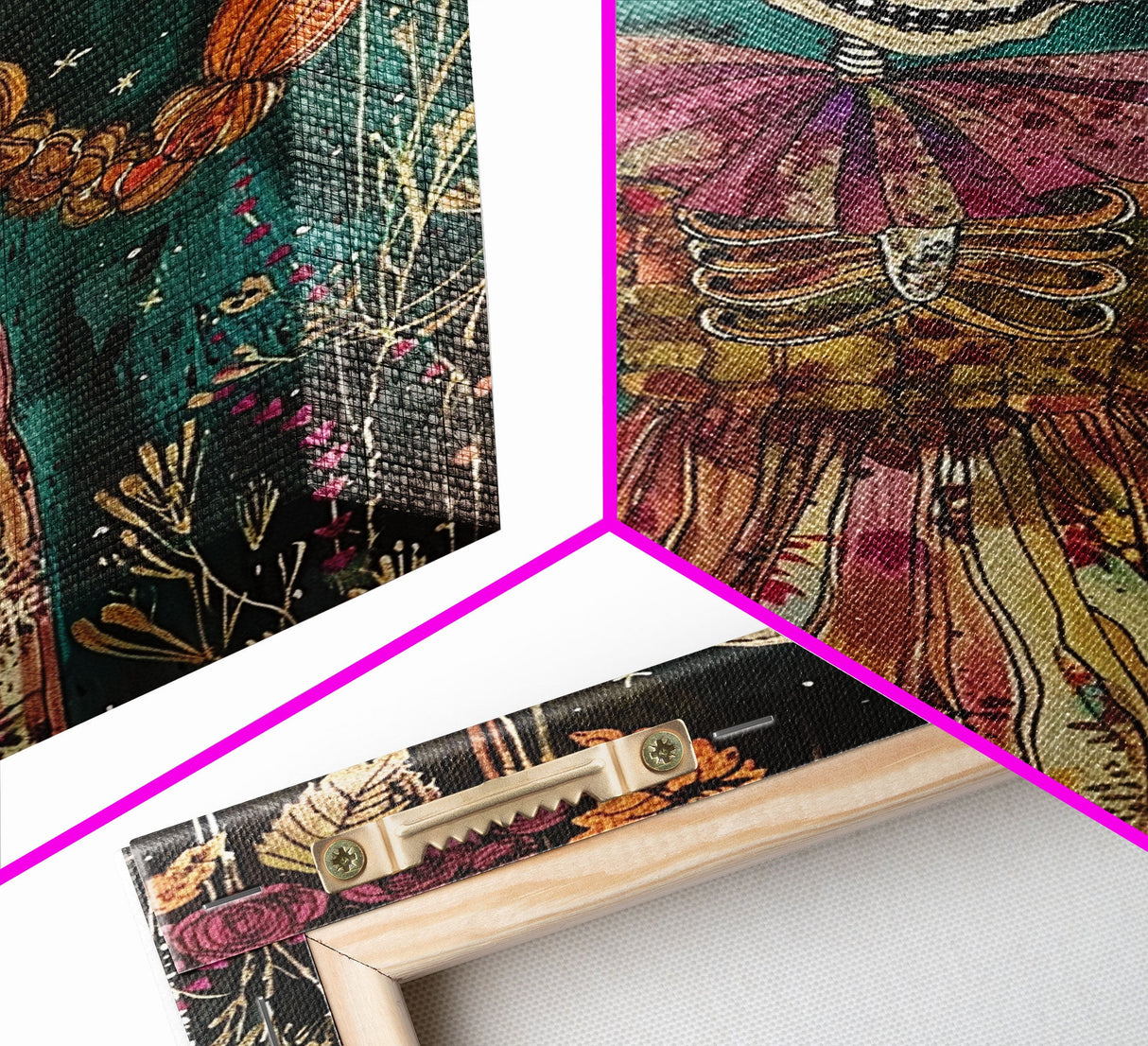 Halloween Ghost in Haunted Forest, Framed Canvas Print, Wall Art, Spooky Decor, Halloween Decoration, Living Room Art, Unique Gift