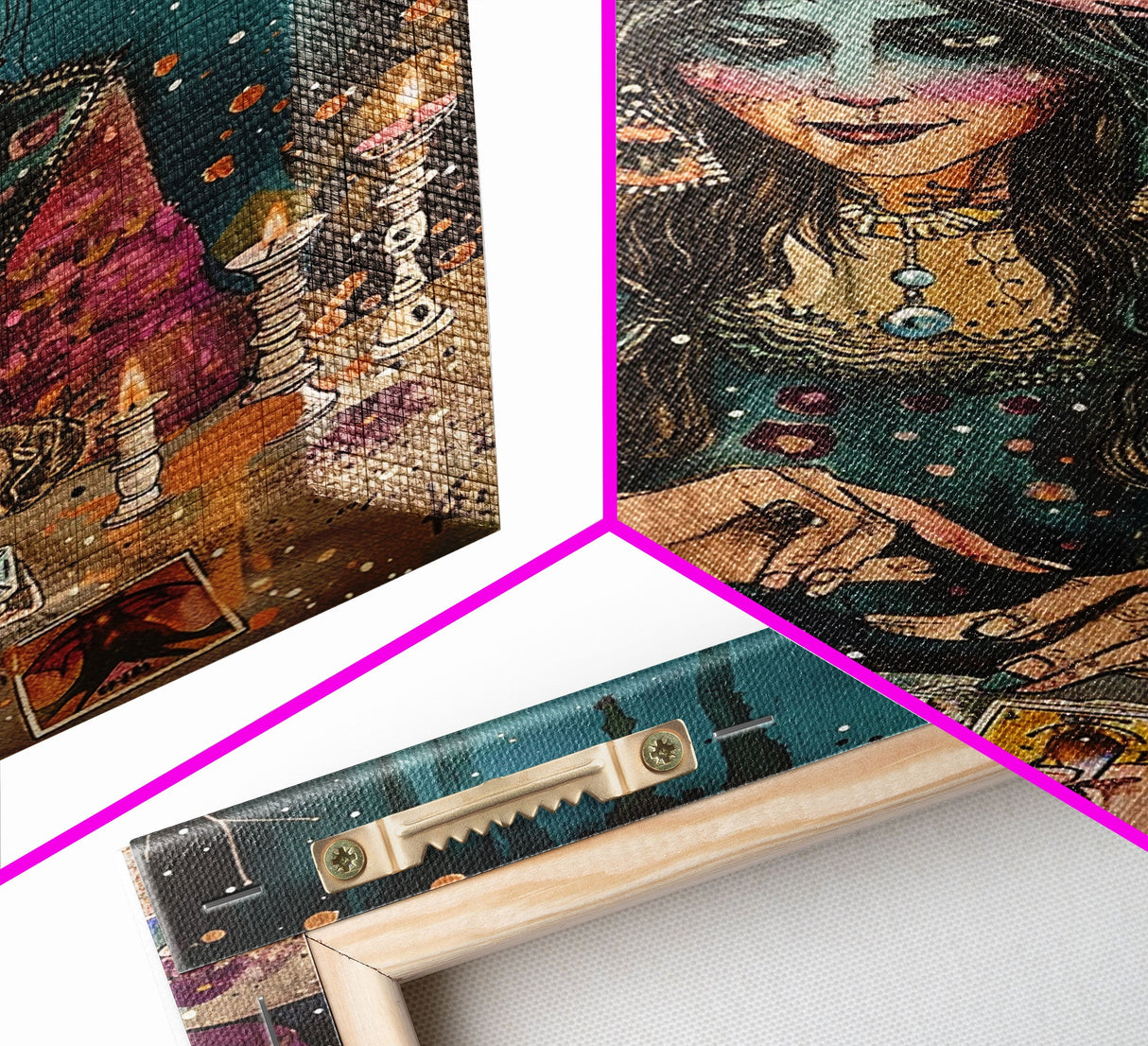 Halloween Haunted Doll, Framed Canvas Print, Wall Art, Spooky Decor, Halloween Decoration, Living Room Art, Unique Gift