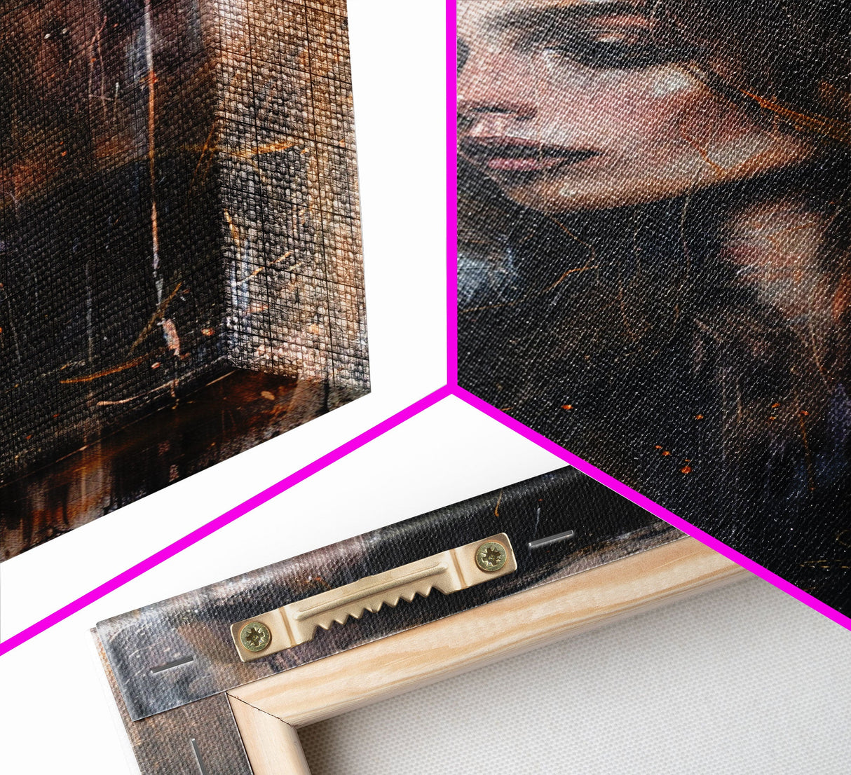 The Witch And Her Fox Familiar Framed Canvas Print | Halloween Unique Decor / Gift Idea | Witch Art | Witch Hat | Framed Canvas