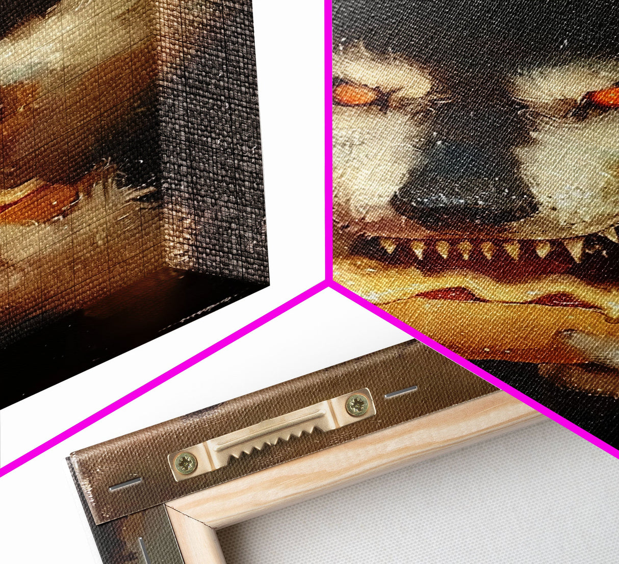 Halloween Werewolf with Glowing Eyes, Framed Canvas Print, Wall Art, Home Decor, Spooky Art, Monster Decor, Halloween Decor, Holiday Gift