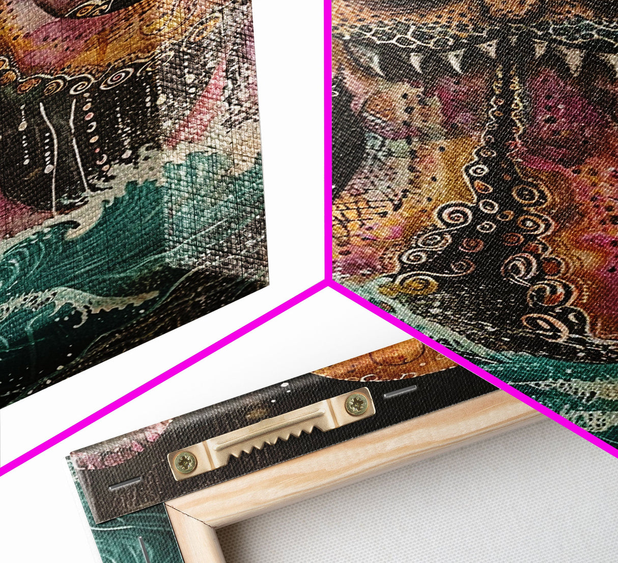 Halloween Nightmarish Werewolf in the Forest Framed Canvas Print, Wall Art, Living Room Decor, Halloween Decoration, Scary Art, Haunted Art