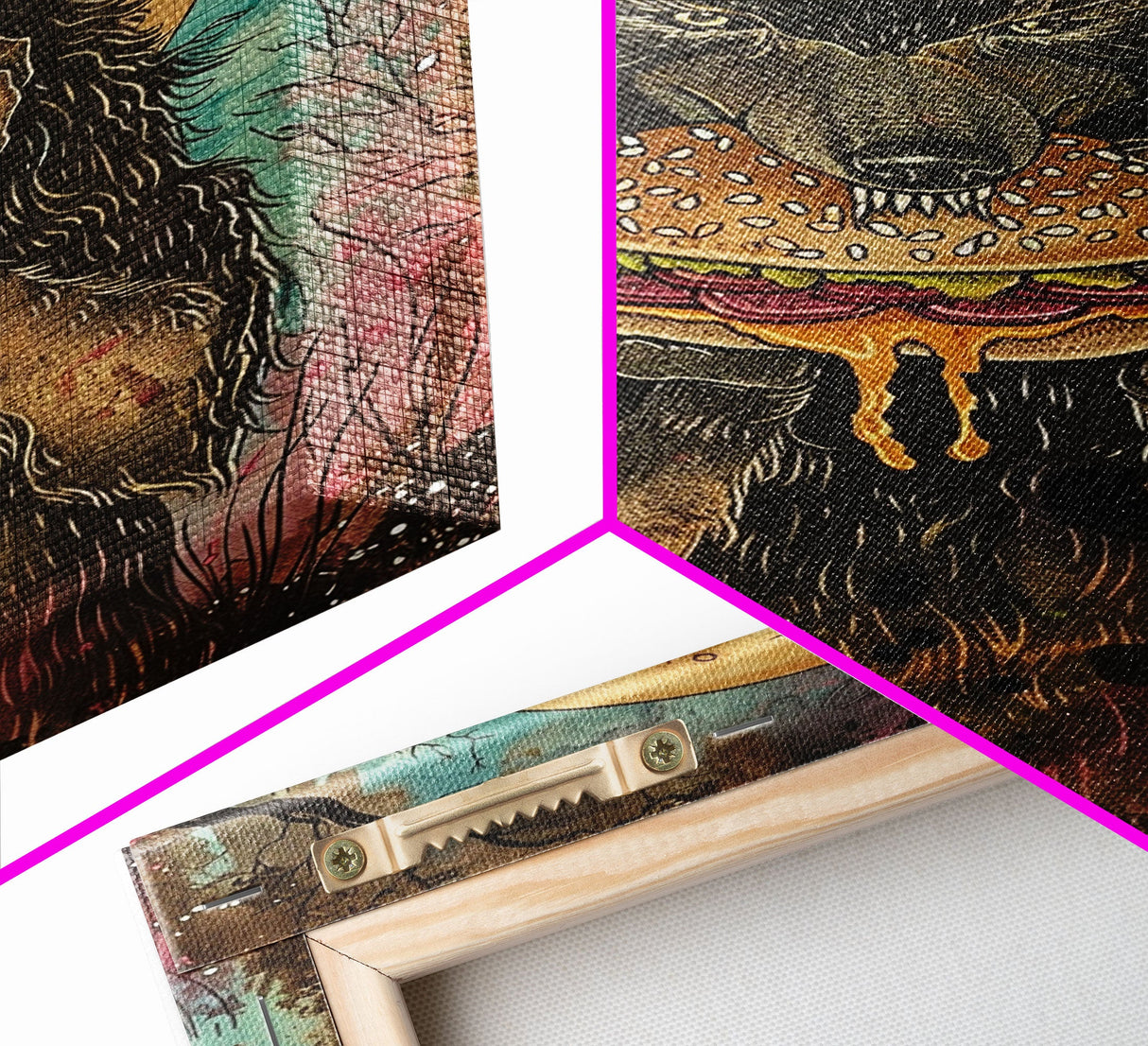 Halloween Haunted Forest Monster Framed Canvas Print, Wall Art, Living Room Decor, Halloween Decoration, Spooky Wall Hanging, Haunted Decor