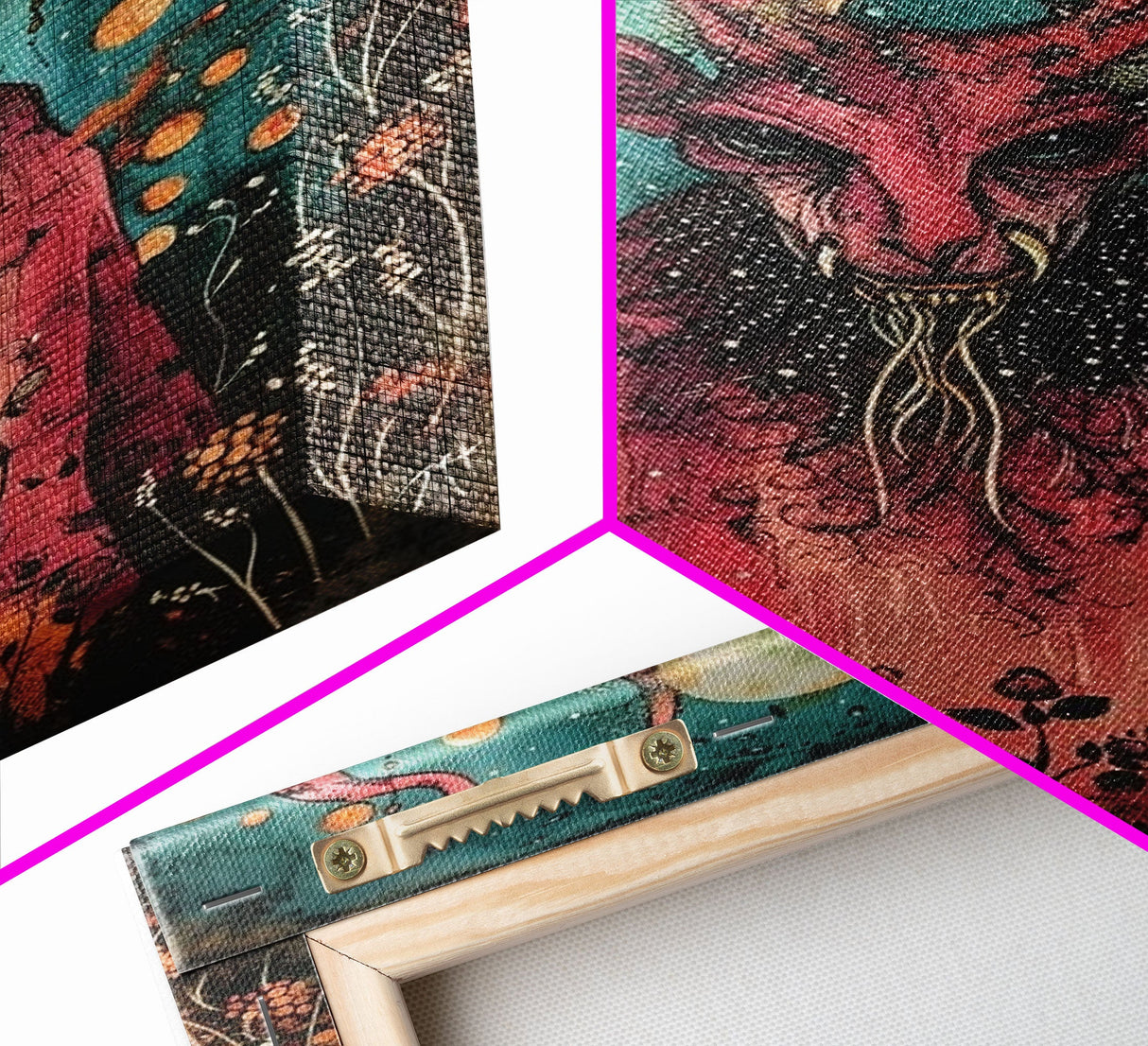 Enchanted Demon Under Full Moon Framed Canvas Print, Halloween Art, Creepy Wall Art, Spooky Home Decor, Art, Haunting Living Room Decor