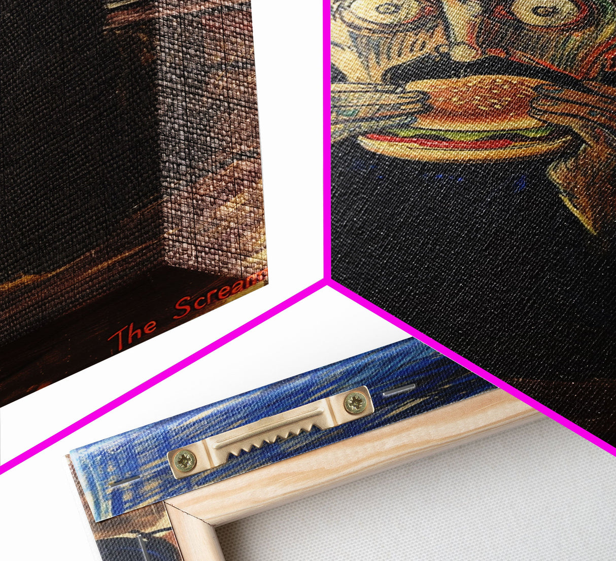 The Scream But With A Hamburger Halloween Artwork, Perfect for Adding a Touch of Spooky Humor to Your Wall Decor