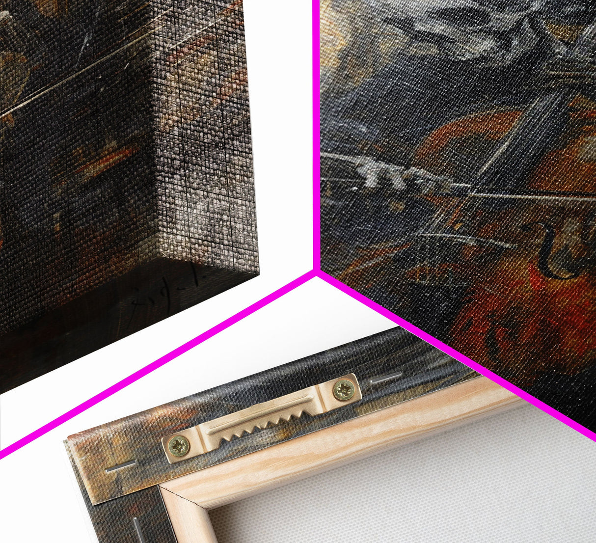 Skeleton Cellist in Gothic Cathedral | Halloween Wall Art | Spooky Home Decor | Creepy Skeleton Musician Painting | Framed Canvas Print