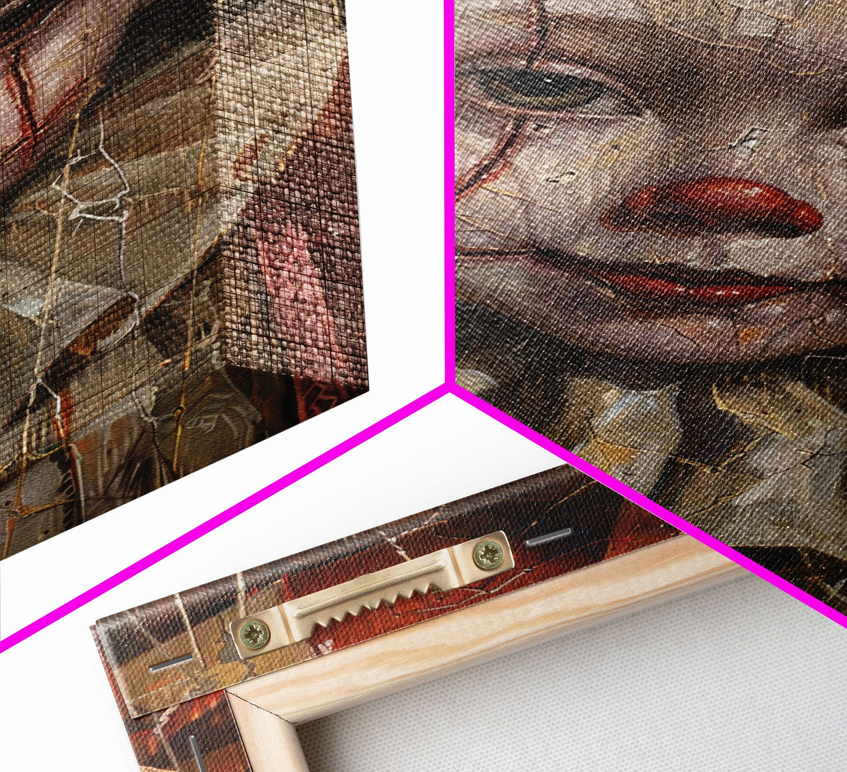 Haunting Clown with Cracked Face - Spooky Halloween Art Print - Creepy Home Decor - Scary Clown Wall Art - Perfect Halloween Decoration