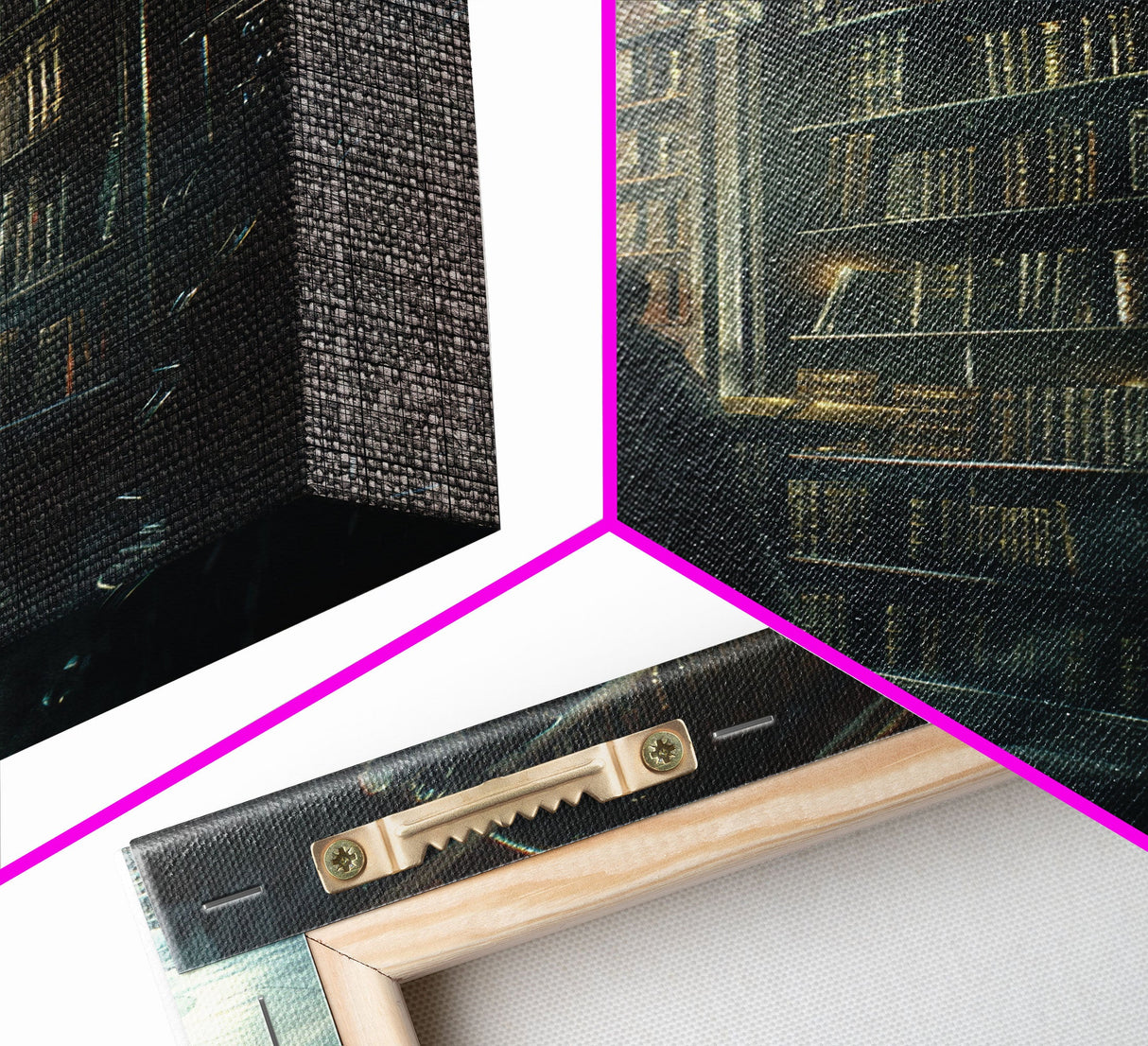 The Haunted Library Framed Canvas Print, Spooky Vibes Wall Art, Halloween Art, Halloween Props and Accessories, Home Decor Wall Art