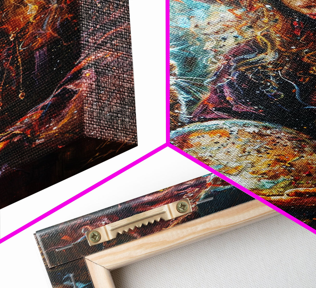 Enchanting Witch with Crystal Ball, Framed Canvas Print, Mystical Halloween Art, Spooky Witch Decor, Witchcraft Illustration, Magical Decor