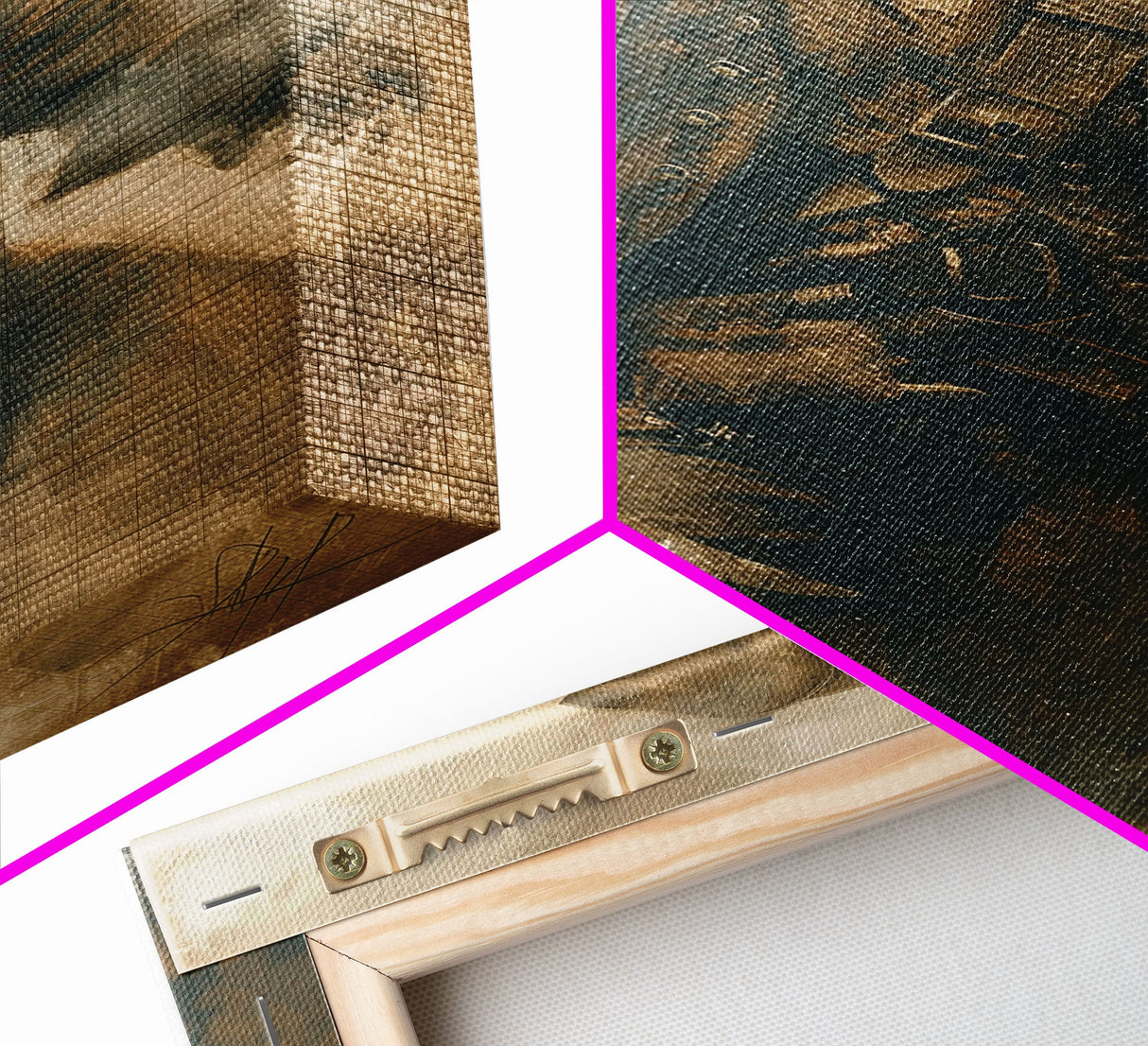 Skeleton Pirate Wielding Sword on Ghost Ship - Haunted Halloween Adventure Framed Canvas Print, Mysterious Gothic Wall Decor