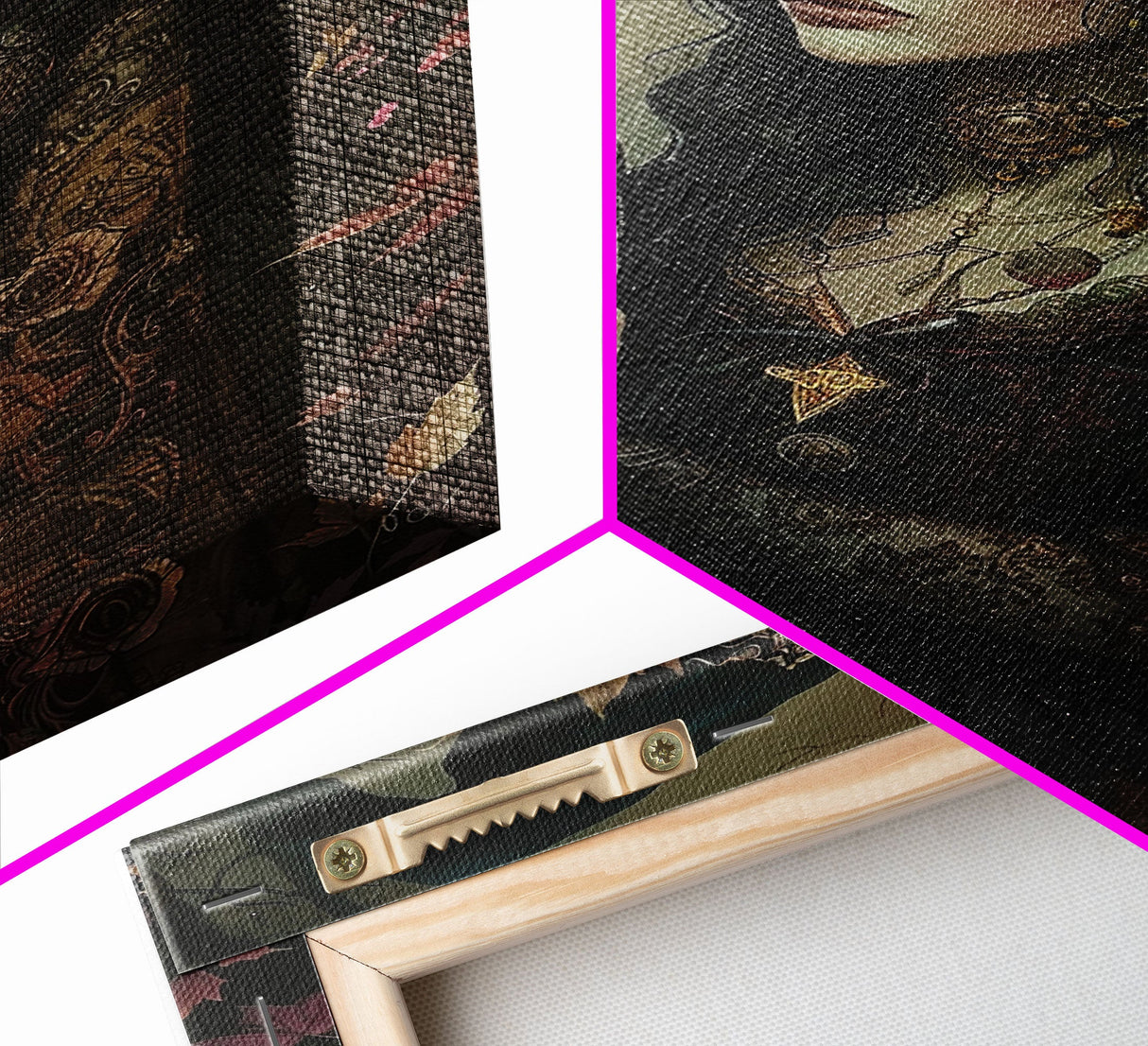 Mysterious Witch with Owl Companion - Moonlit Enchantment, Mystical Beauty Framed Canvas Print, Halloween Wall Art