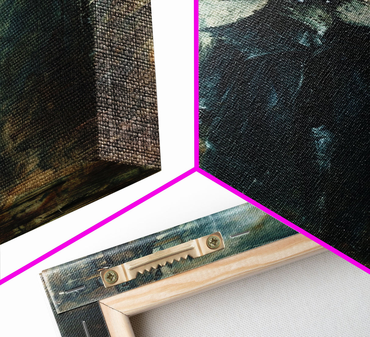 Ghostly Figure in Victorian Attire - Eerie Night Stalker Gothic Art Framed Canvas Print, Halloween Haunted House Decor