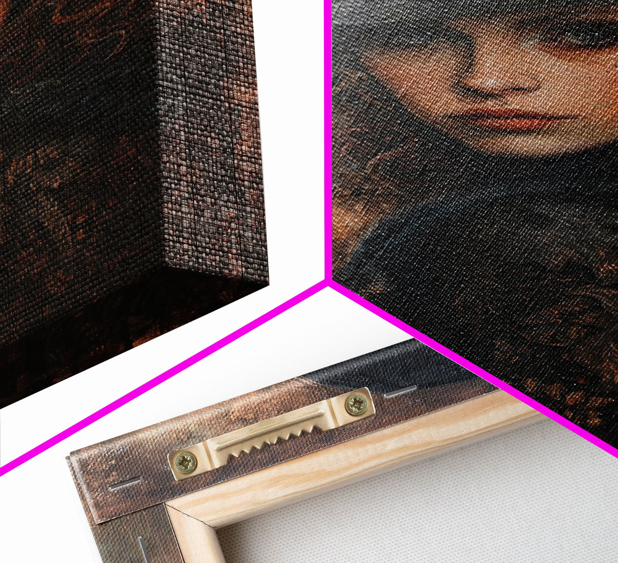 Witch with Crow in Spooky Forest - Halloween Art, Gothic Art, Spooky Decor, Dark Magic Art, Mysterious Portrait, Framed Canvas Print