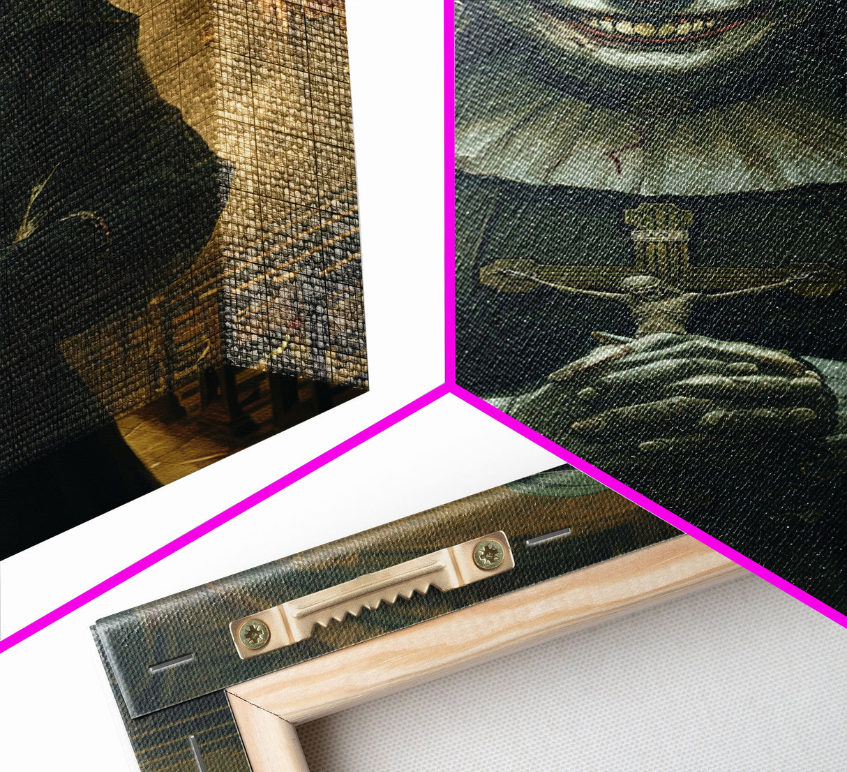 Creepy Nun Canvas Print - Halloween Art, Scary Art, Spooky Home Decor, Creepy Portrait, Gothic Wall Art, Halloween Decor Framed Canvas Print