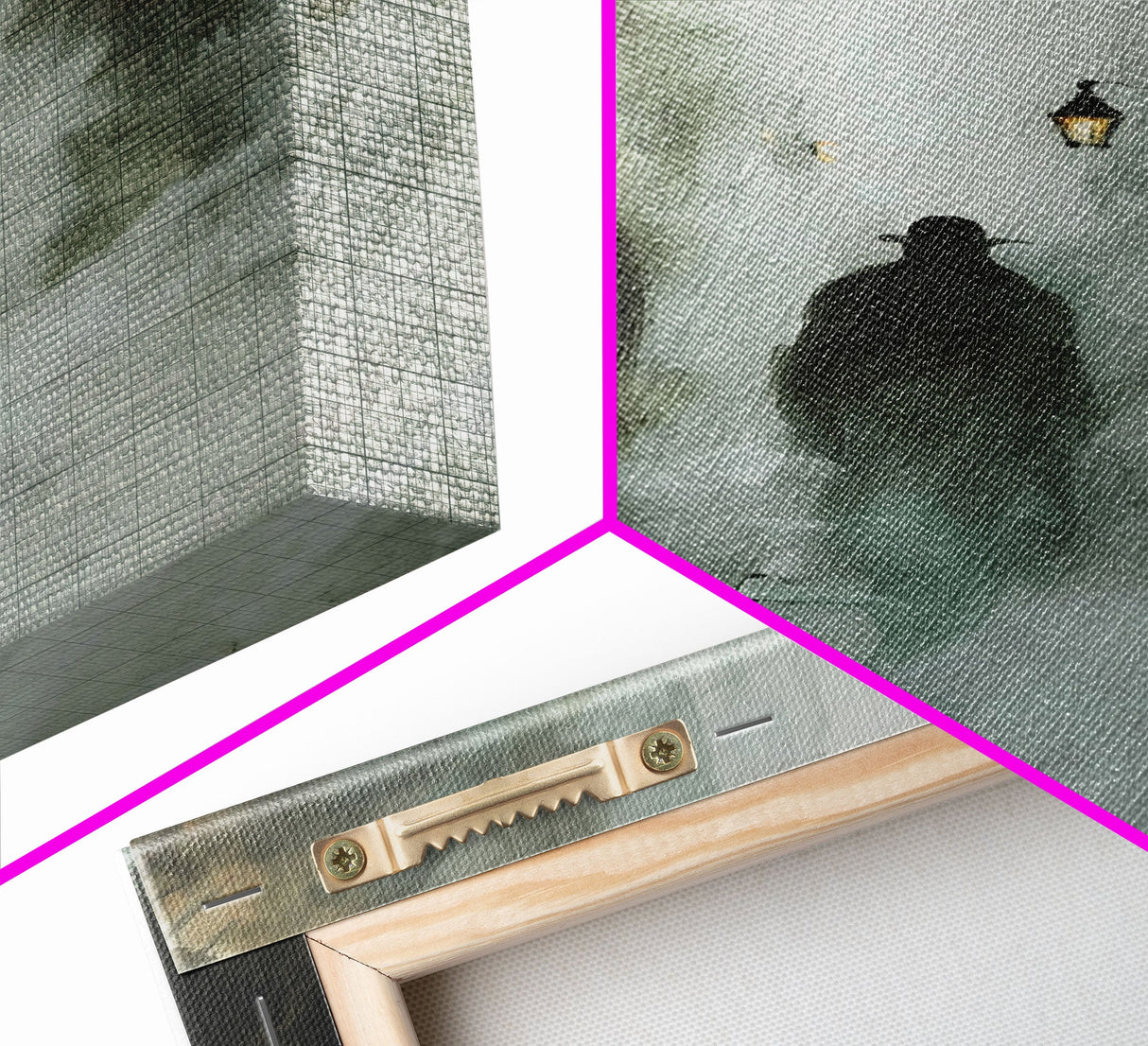 Mysterious Shadow in Fog, Halloween Art Print, Spooky Home Decor, Framed Canvas Print, Creepy Art, Halloween Wall Decor, Seasonal Wall Art