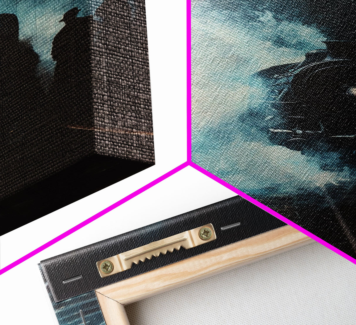 Mysterious Spooky Carnival Tent Framed Canvas Print, Halloween Wall Art, Haunted House Decor, Ghostly Home Decoration, Halloween Art