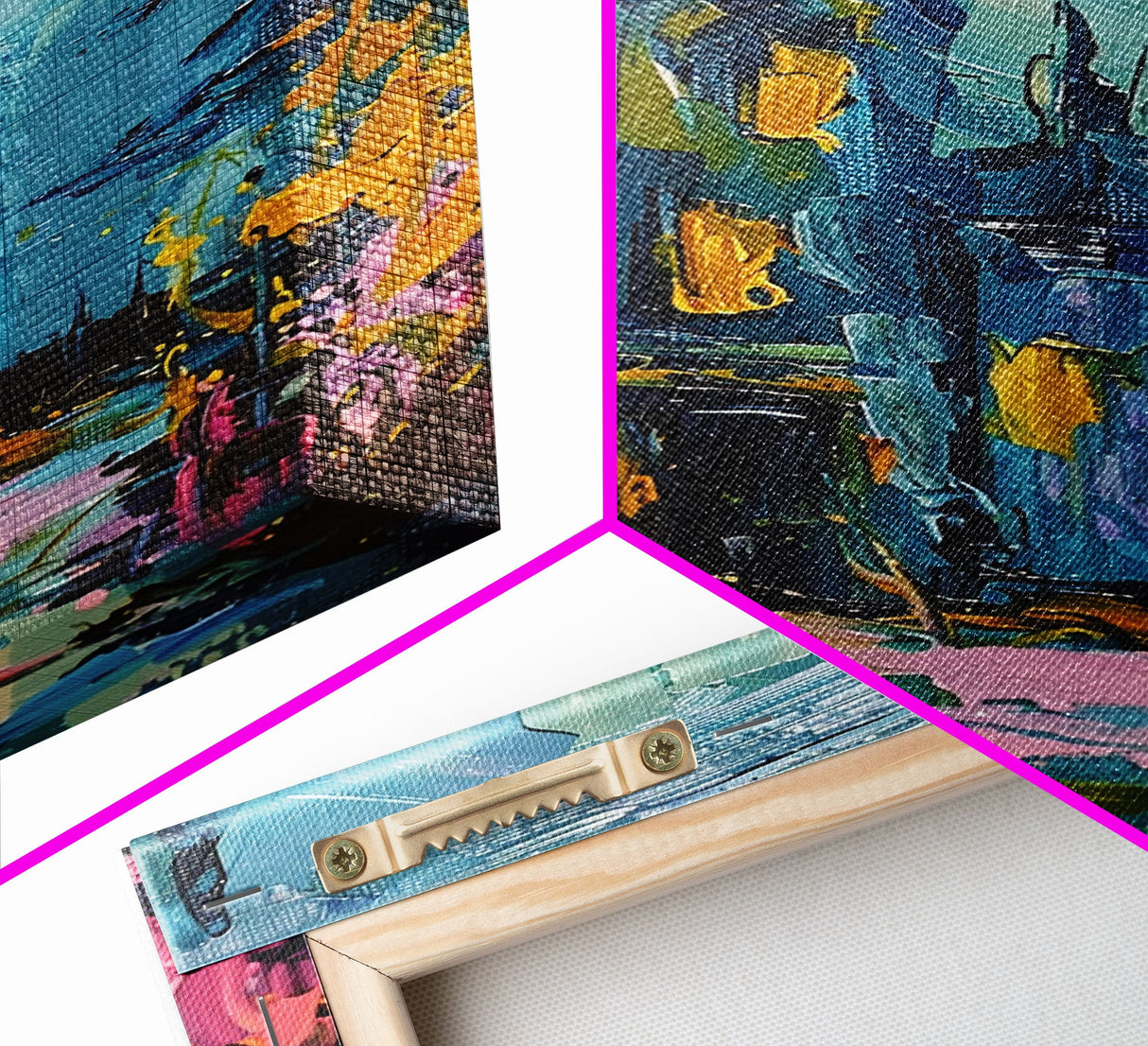 Spooky Pumpkin Forest Framed Canvas Print, Halloween Wall Art, Haunted Forest Decor, Eerie Pathway Art, Ghostly Home Decoration