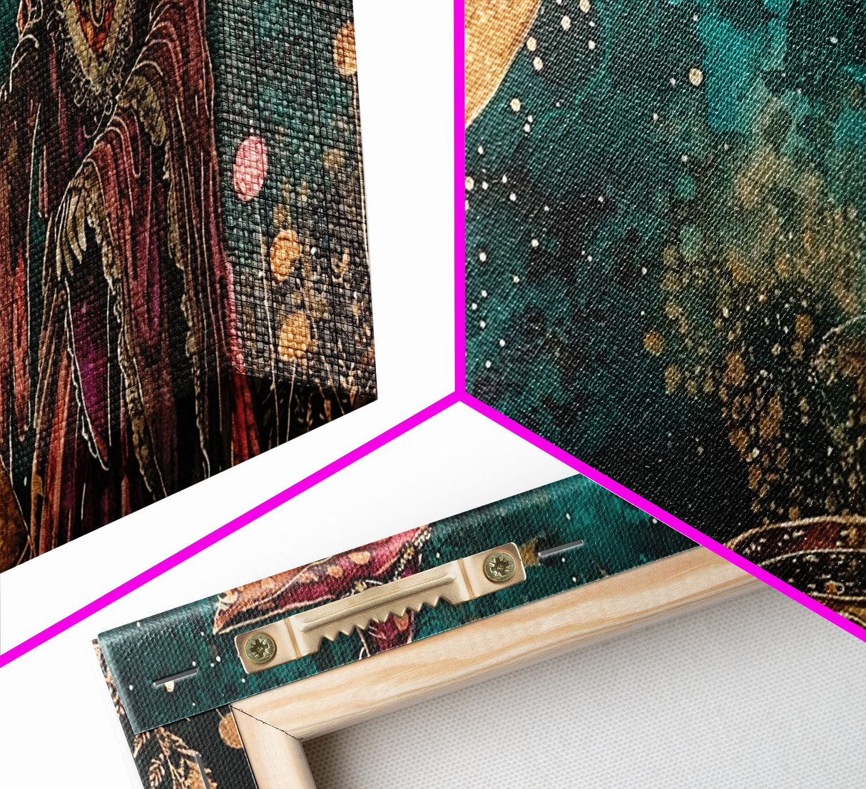 The Witch's Cauldron, Framed Canvas Print, Halloween Decor, Spooky Vibes Dark Academia Wall Art