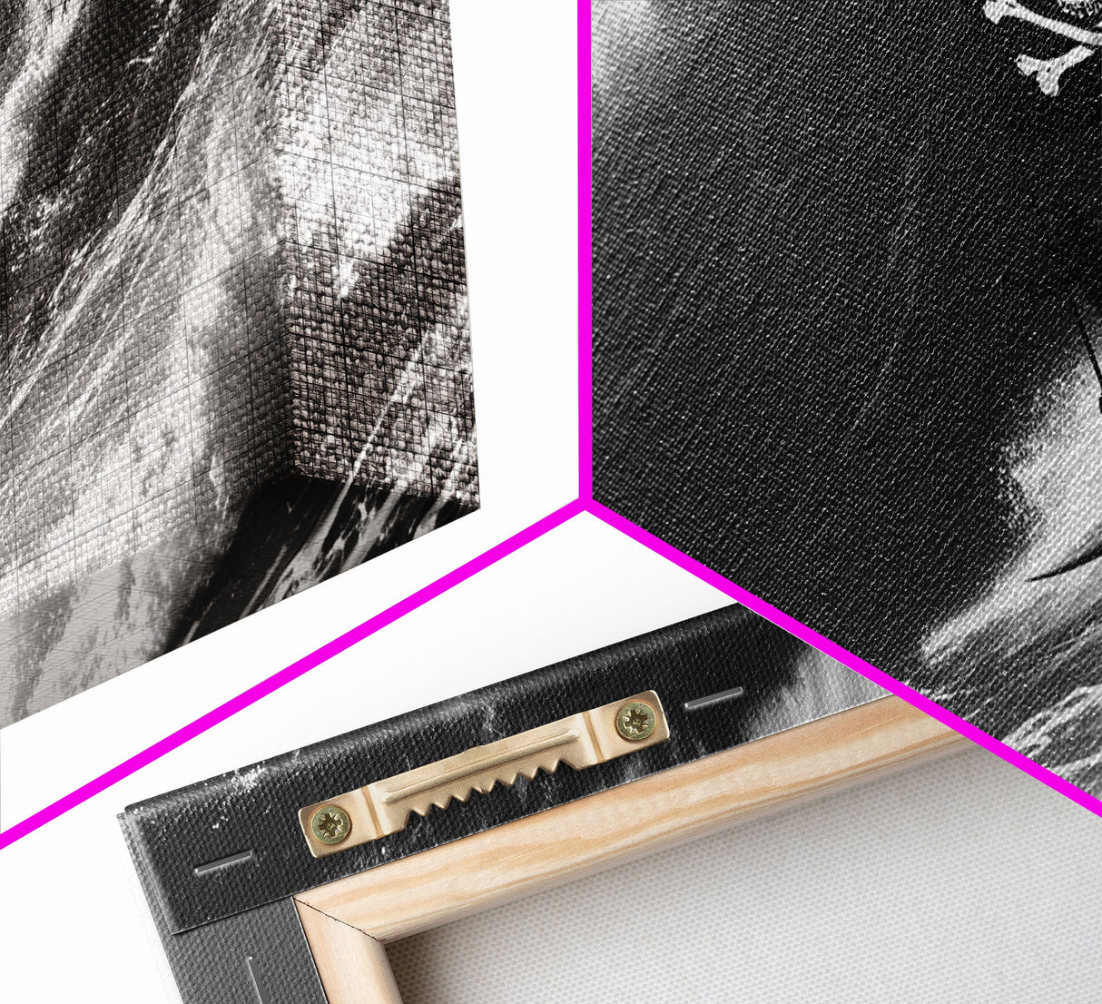 Pirate Surf - Framed Canvas Print - Black & White Photography Style Wall Art - Skull and Cross Bones Wall Art - Manly Decor - Mancave