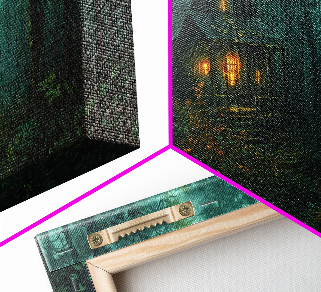 Haunted Cabin In The Woods, Framed Canvas Print, Spooky Wall Art, Spooky Season, Halloween Products, Halloween Unique Gift