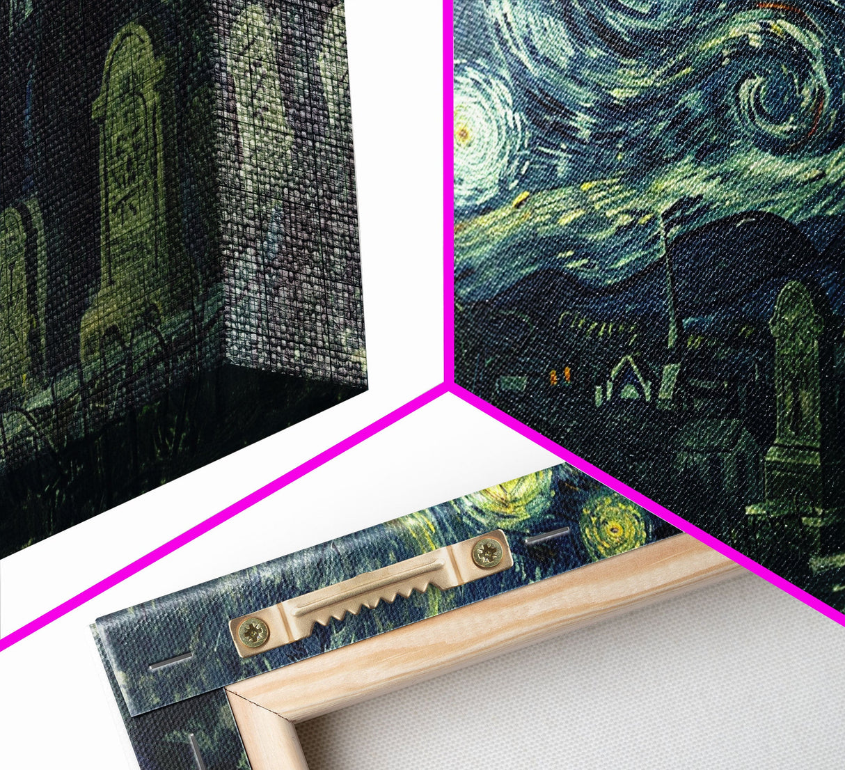 Spooky Vibes Cemetery Grave Yard, Framed Canvas Print, Halloween Decor, Spooky Month Wall Art