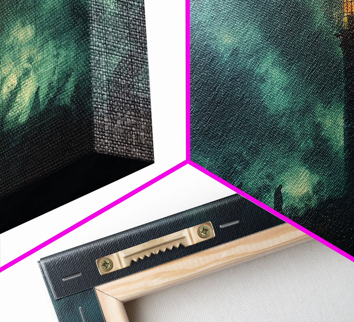 Spooky Haunted Light House Framed Canvas Print - Halloween Decor - Spooky Season Wall Art - Halloween Unique Wall Decor