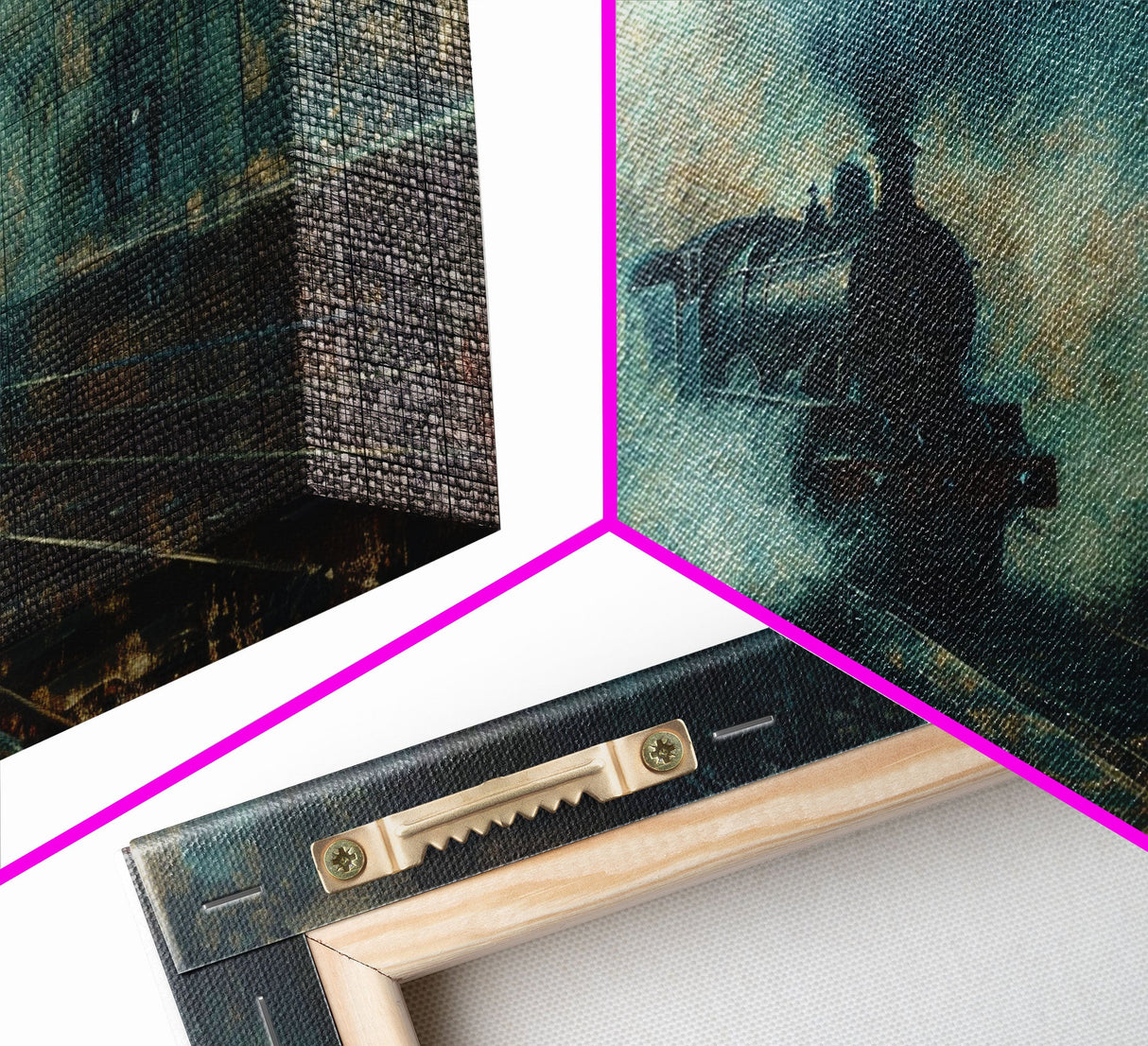 Haunted Railway, Spooky Wall Art, Framed Canvas Print, Unique Halloween Wall Art Gift Idea, Halloween Props