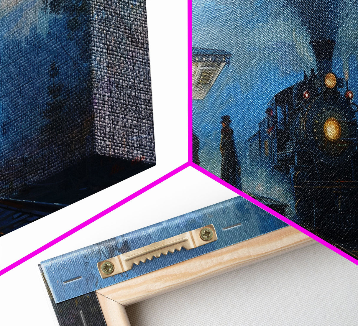 Haunted Steam Train, Spooky Wall Art, Framed Canvas Print, Unique Halloween Wall Art Gift Idea, Halloween Props