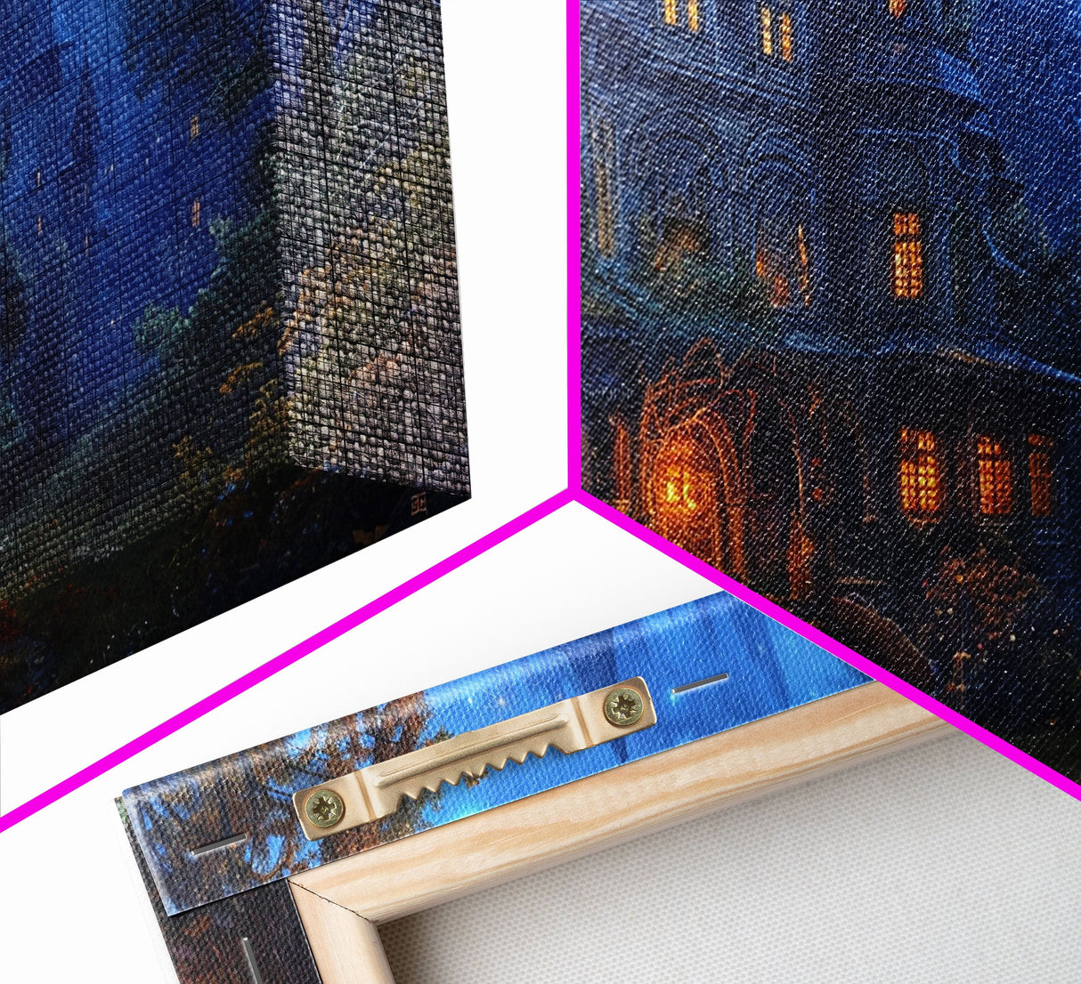 Dark Academia Victorian Mansion Framed Canvas Print, Victorian Oil Painting, Spooky Vibes Halloween Wall Art