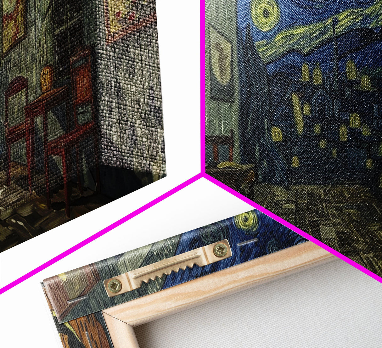 Starry Night Inspired Halloween Decor, Framed Canvas Print, Haunted Grave Yard