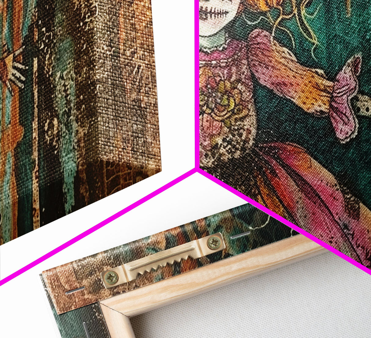 Creepy Doll Wall Art, Framed Canvas Print, Spooky Season Spooky Vibes Wall Art, Halloween Decor