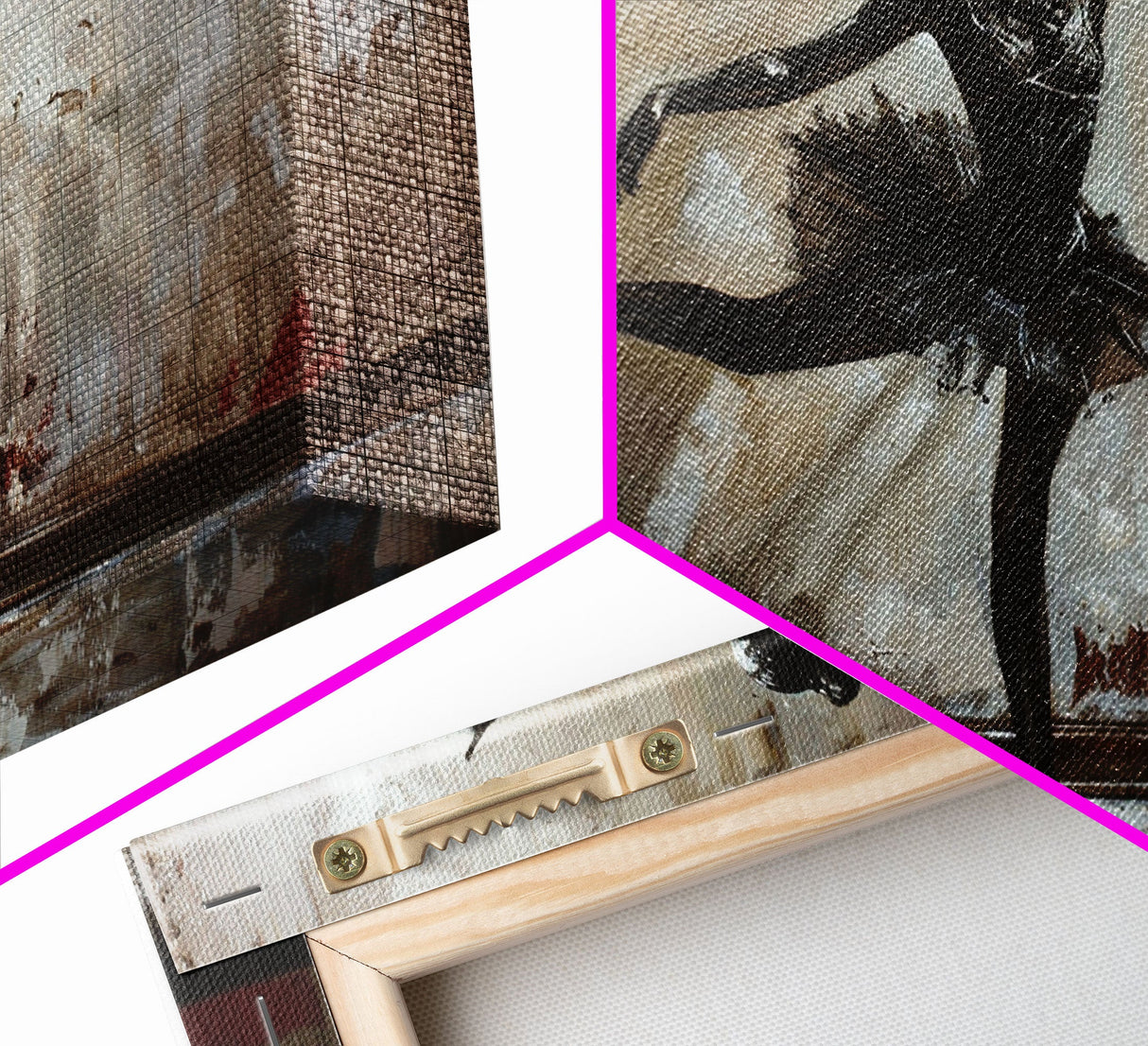 Ghostly Ballerina Framed Canvas Print, Halloween Decor, Spooky Vibes Wall Art