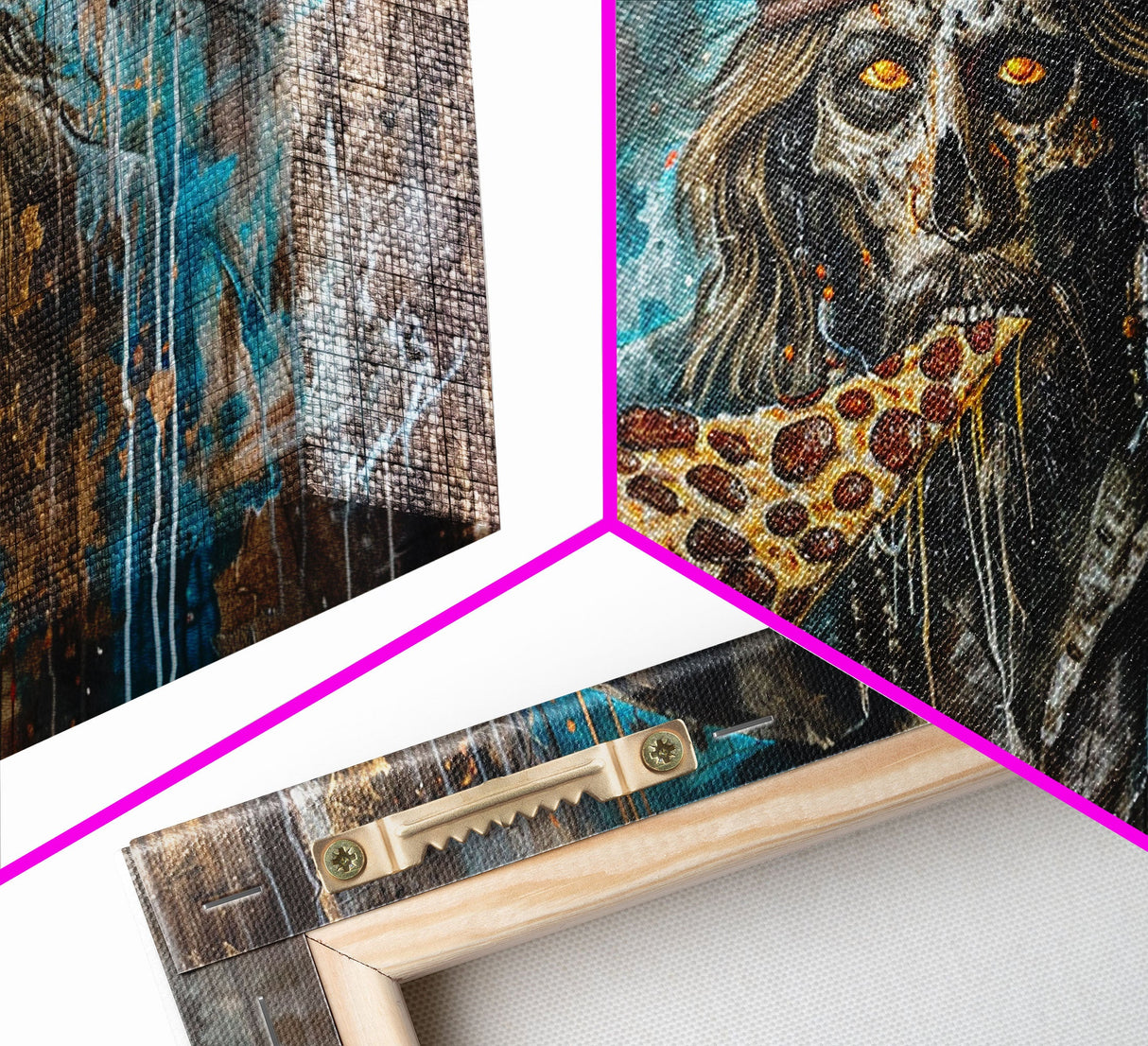 The Pizza Pirate, Framed Canvas Print, Funny Halloween Decor, Halloween Gift Idea