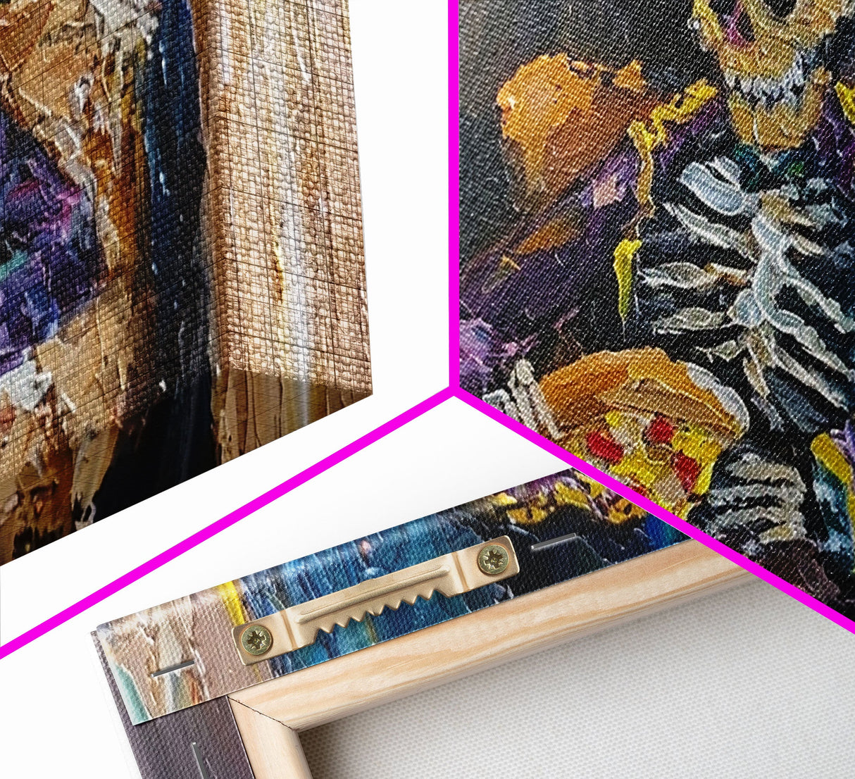 The Pizza Pirate Funny Halloween Decor, Framed Canvas Print, Halloween Wall Art