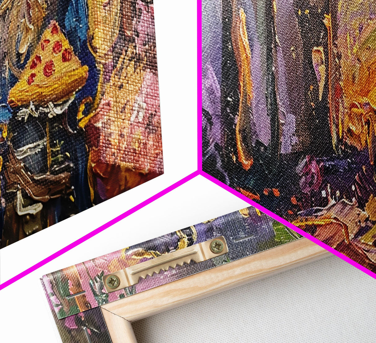 Do Ghost Pirates Eat Pizza? The Answer is Yes. Funny Halloween Wall Art, Framed Canvas Print