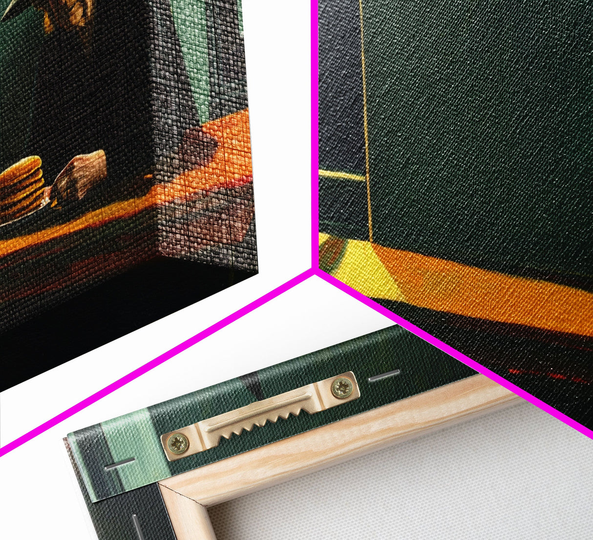 Sad Old Witch Having Some Pancakes, Funny Halloween Art, Framed Canvas Print, Liminal Art